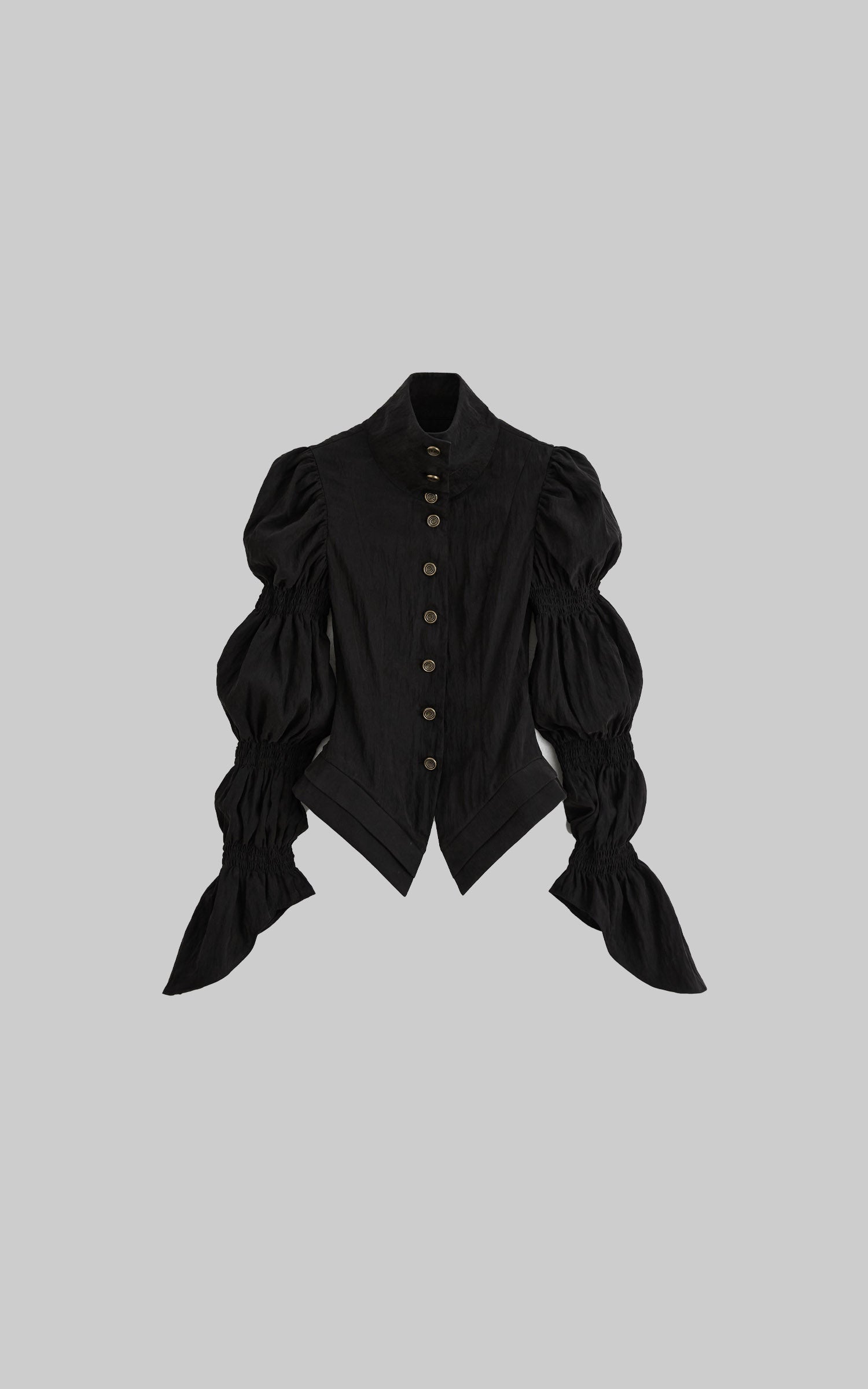 DOINDULGE Victorian High-Neck Puff-Sleeve Blouse