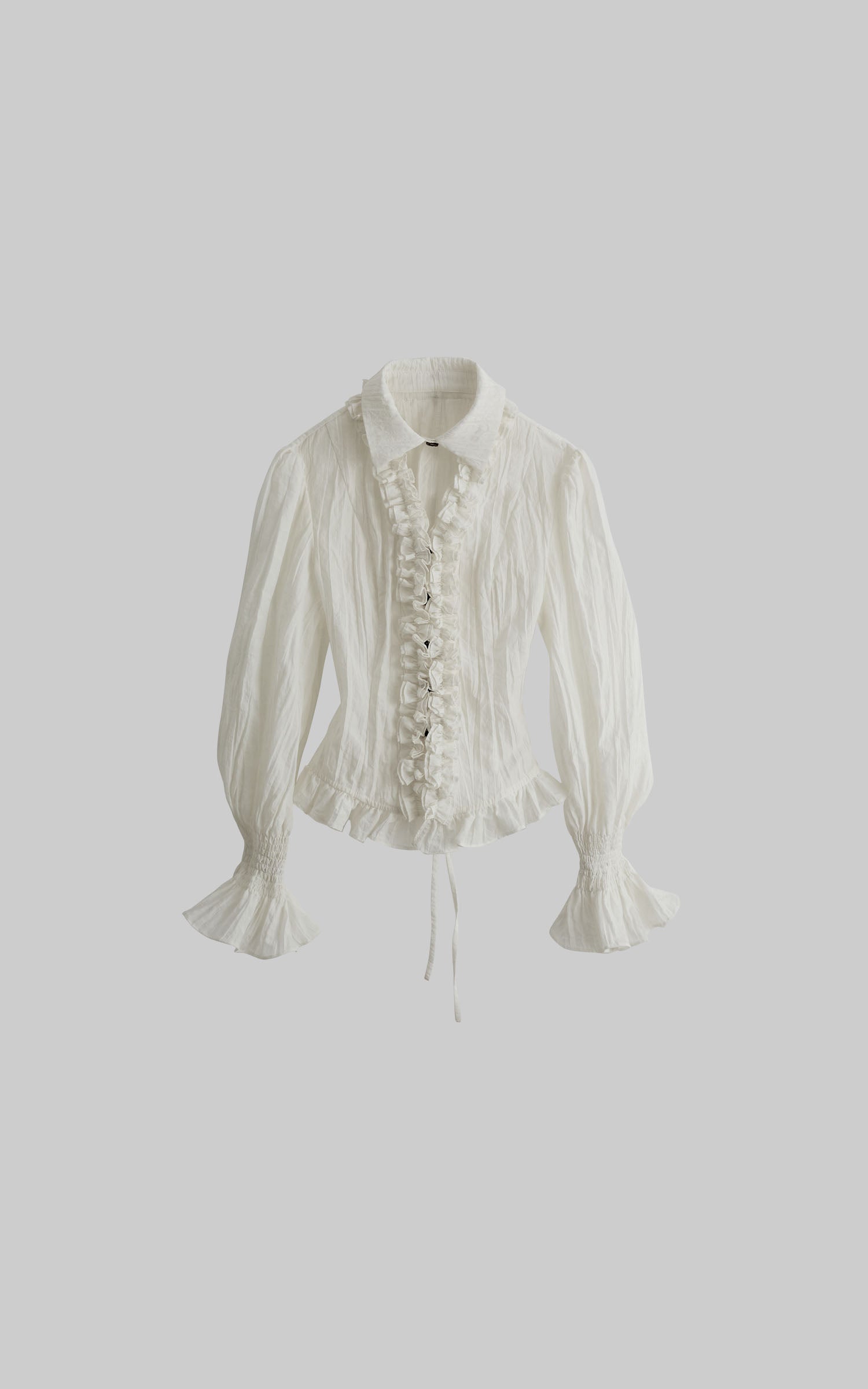 <tc>DOINDULGE</tc> Gerafftes Strukturiertes Gothic-Hemd