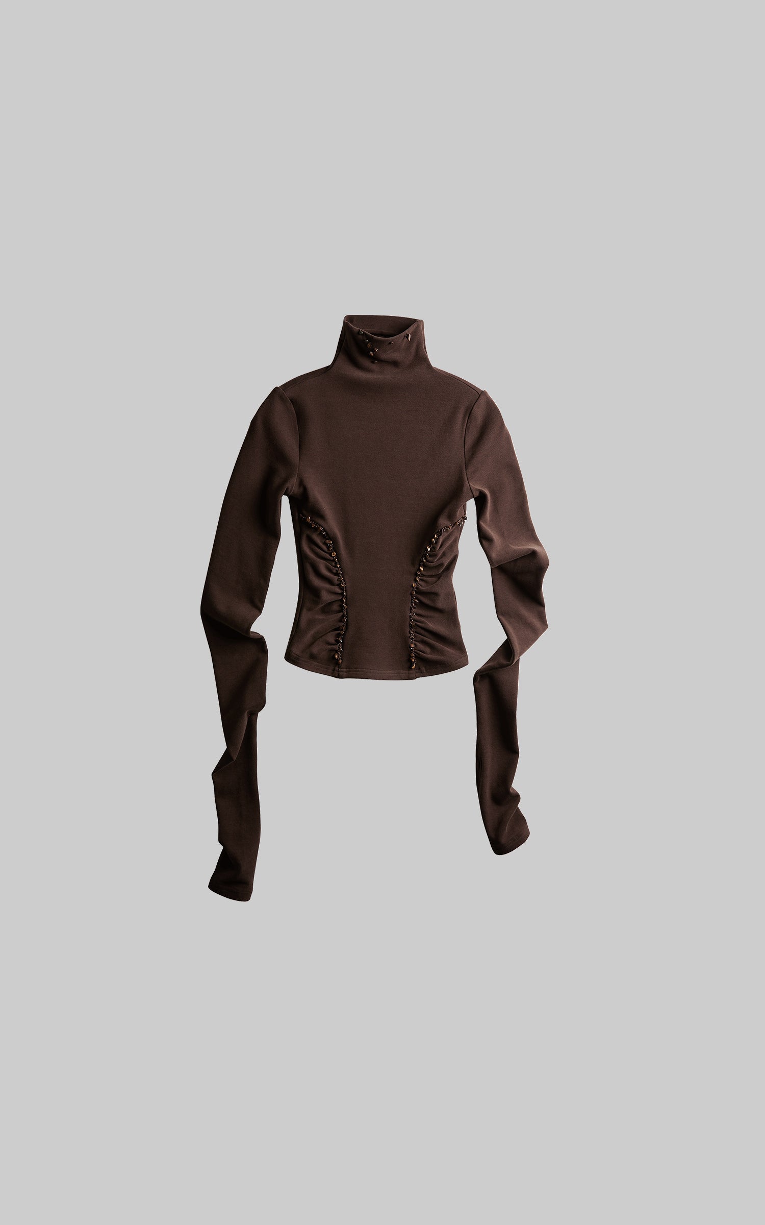 INDULGE Beaded Contour High-Neck Top