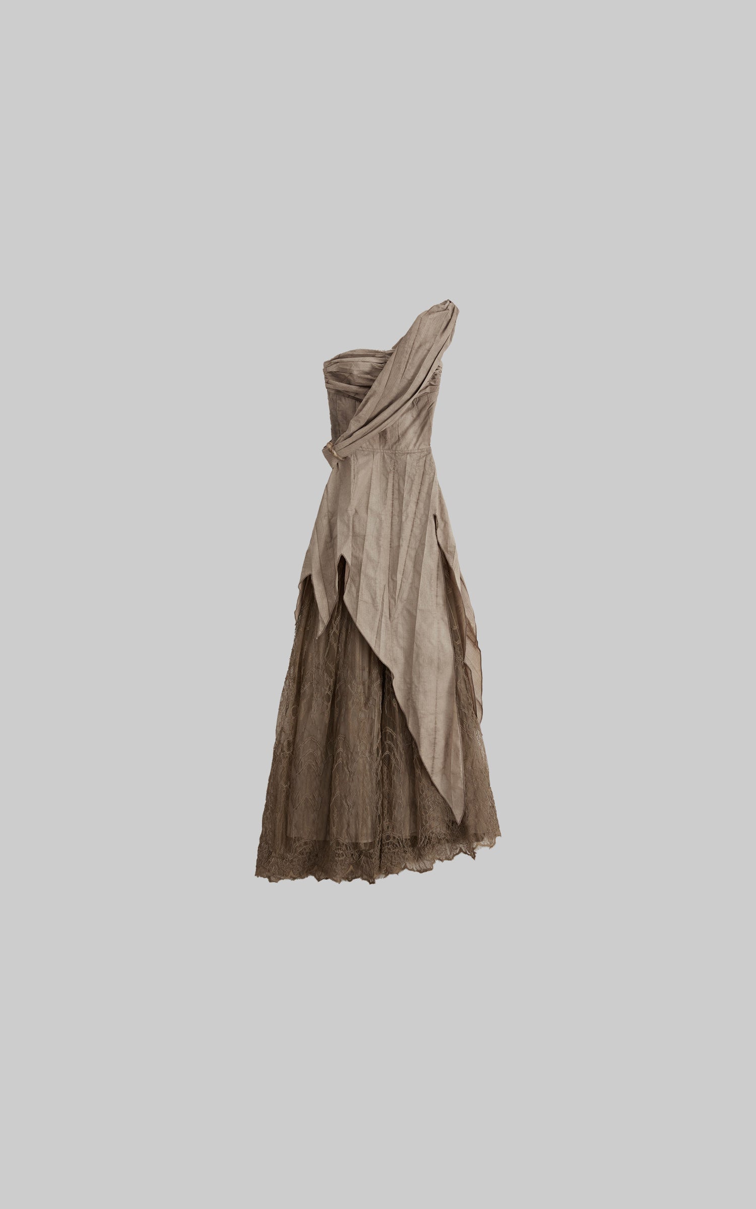 <tc>DOINDULGE</tc> Robe longue à panneaux en dentelle asymétrique