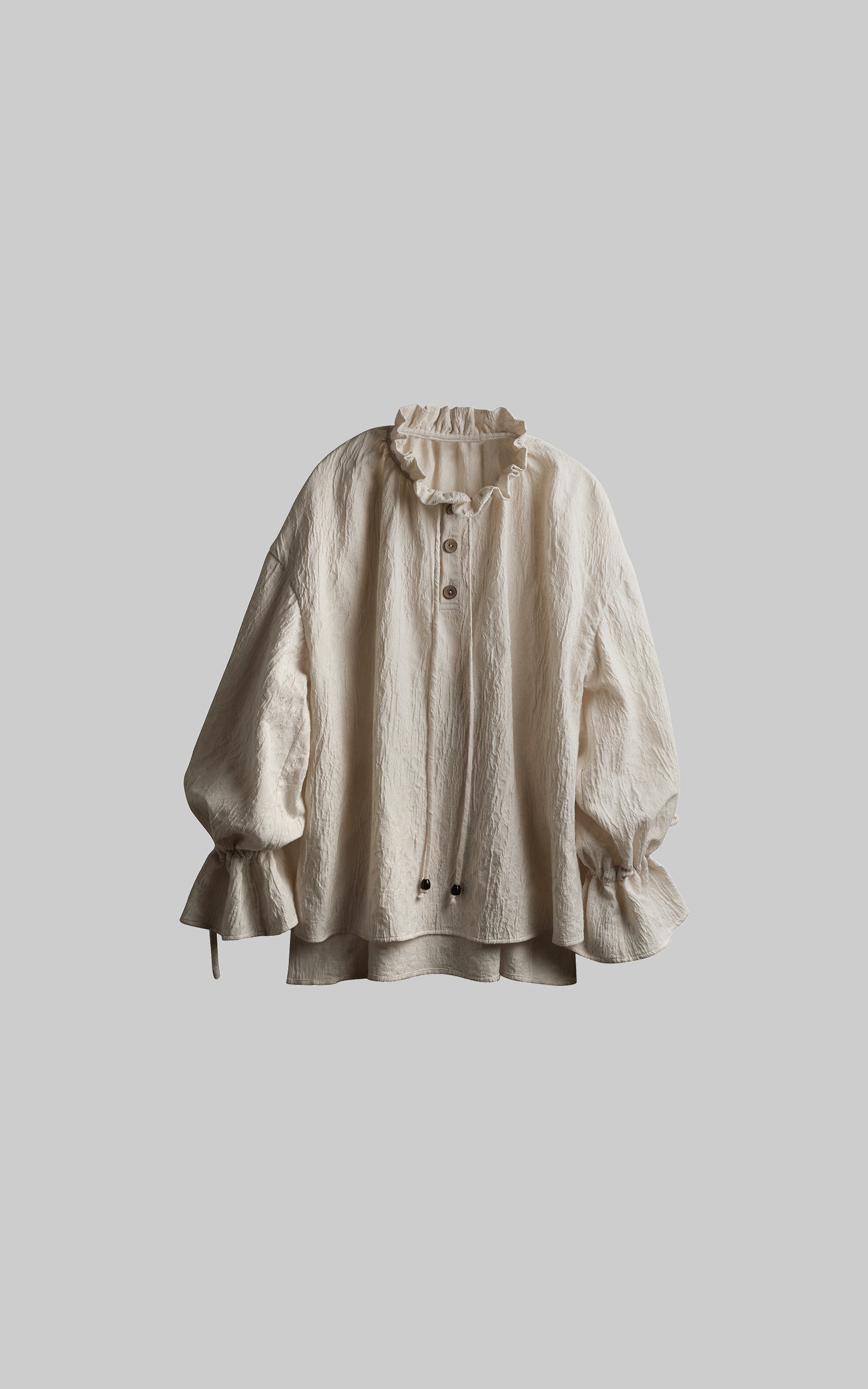 INDULGE Textured Gathered Sleeve Blouse