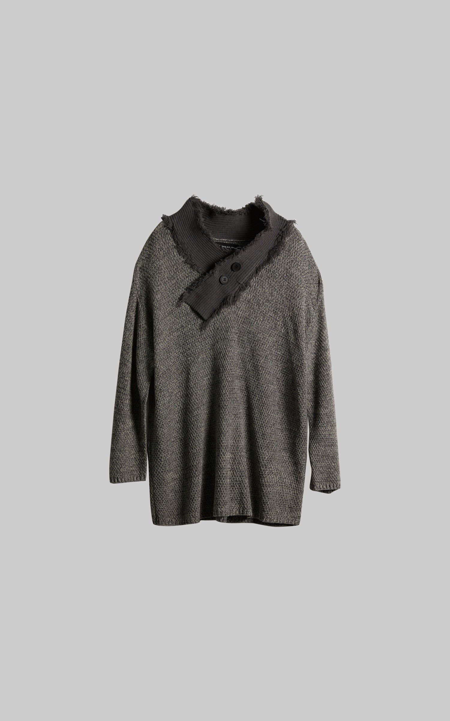 <tc>INDULGE</tc> Strukturiertes Strickpullover mit asymmetrischem Kragen