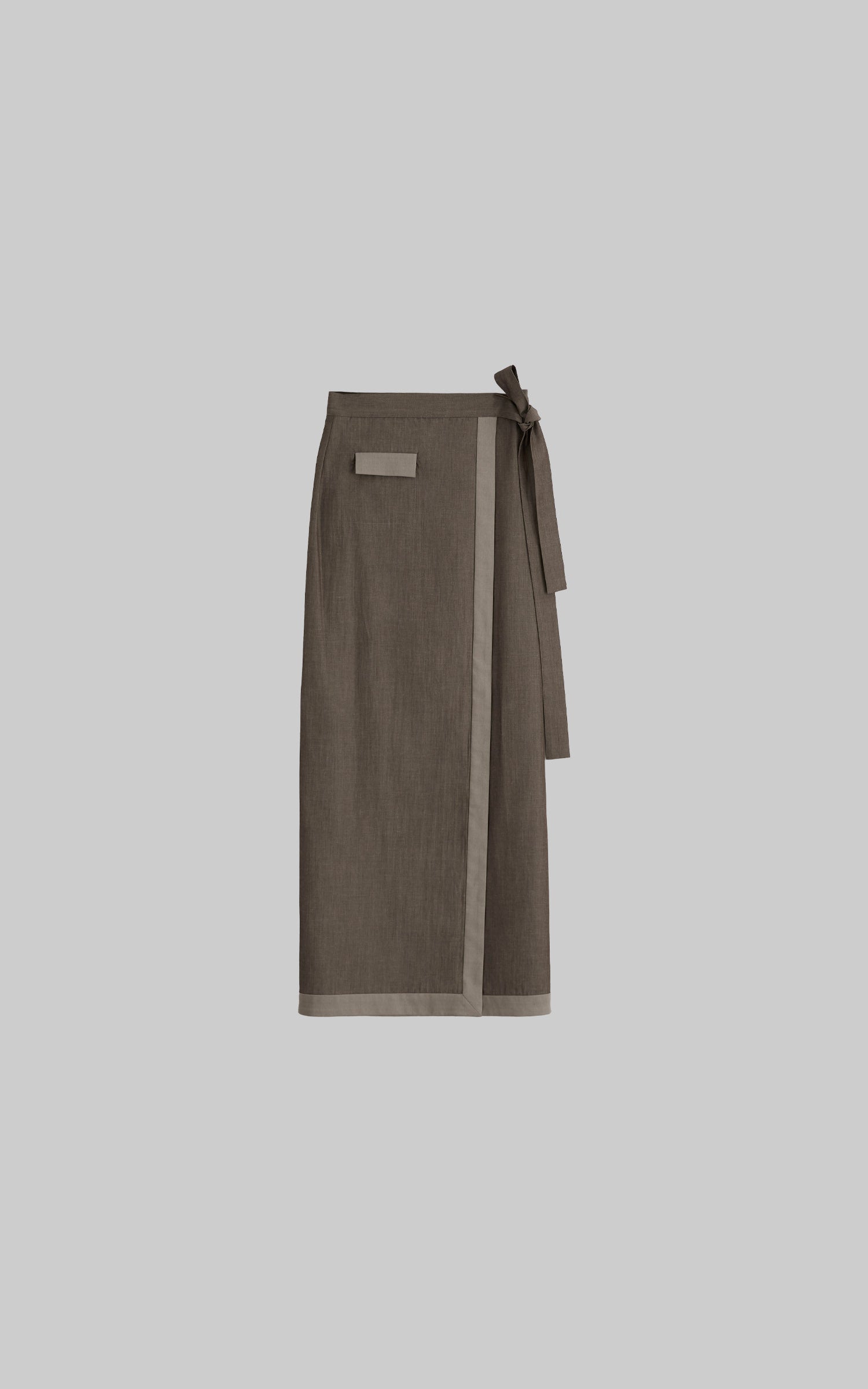 DOINDULGE Wrap Tie-Waist Front Slit Maxi Skirt
