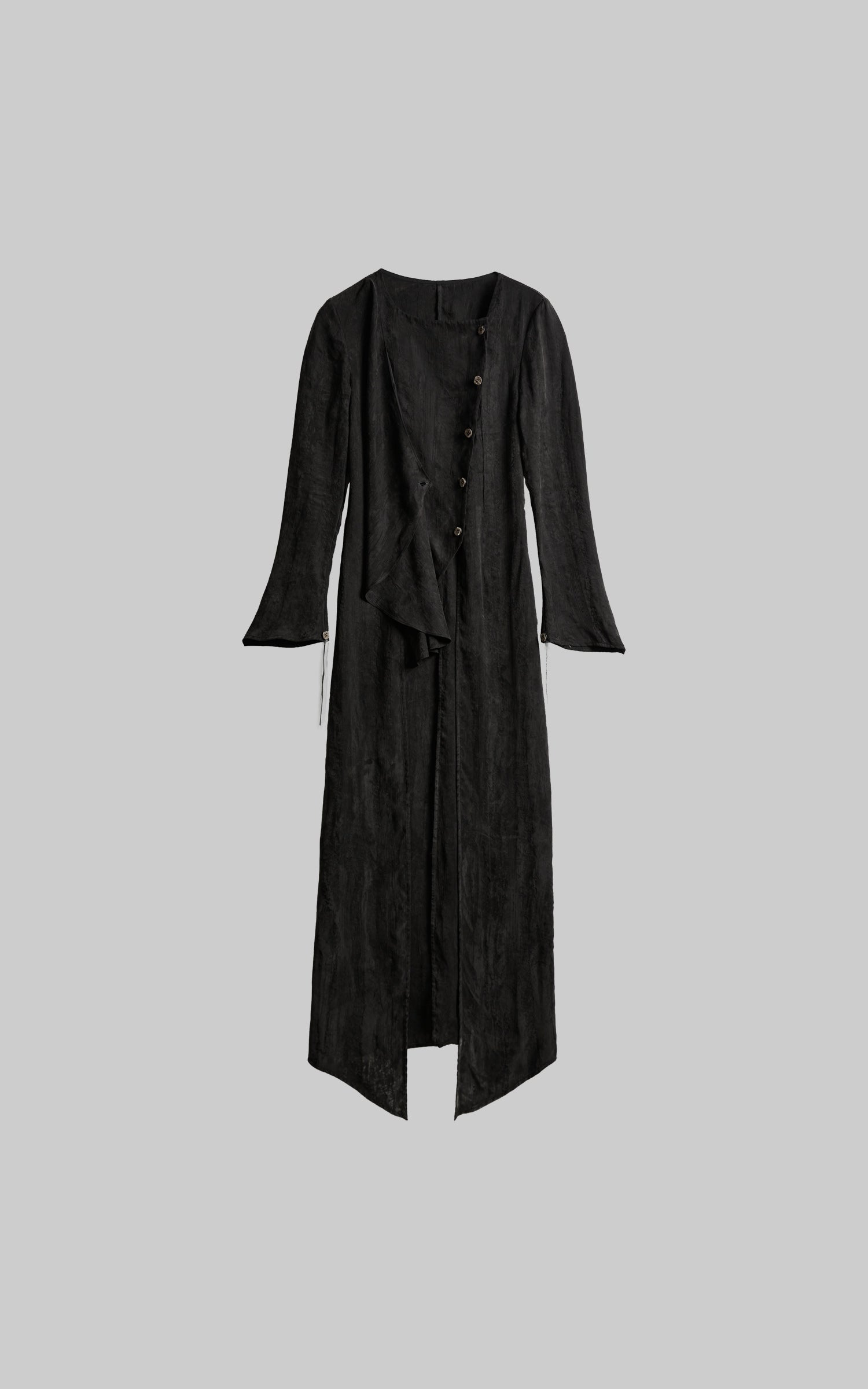 INDULGE Asymmetric Long Shirt Draped Textured Layer Deconstructed Minimal Design
