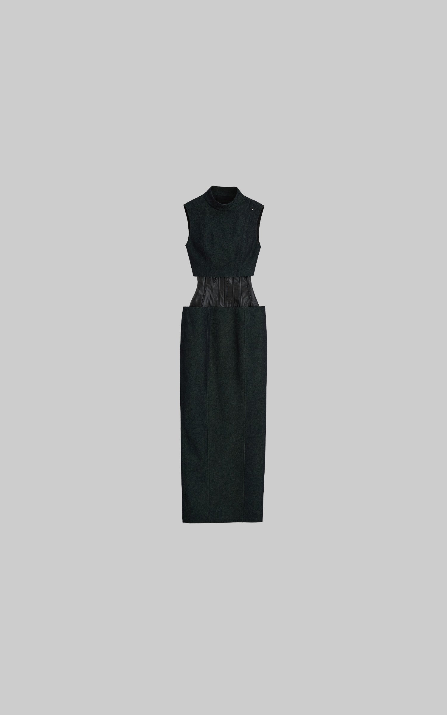 DOINDULGE Mock Neck Vest Corset Maxi Skirt Three-Piece Set