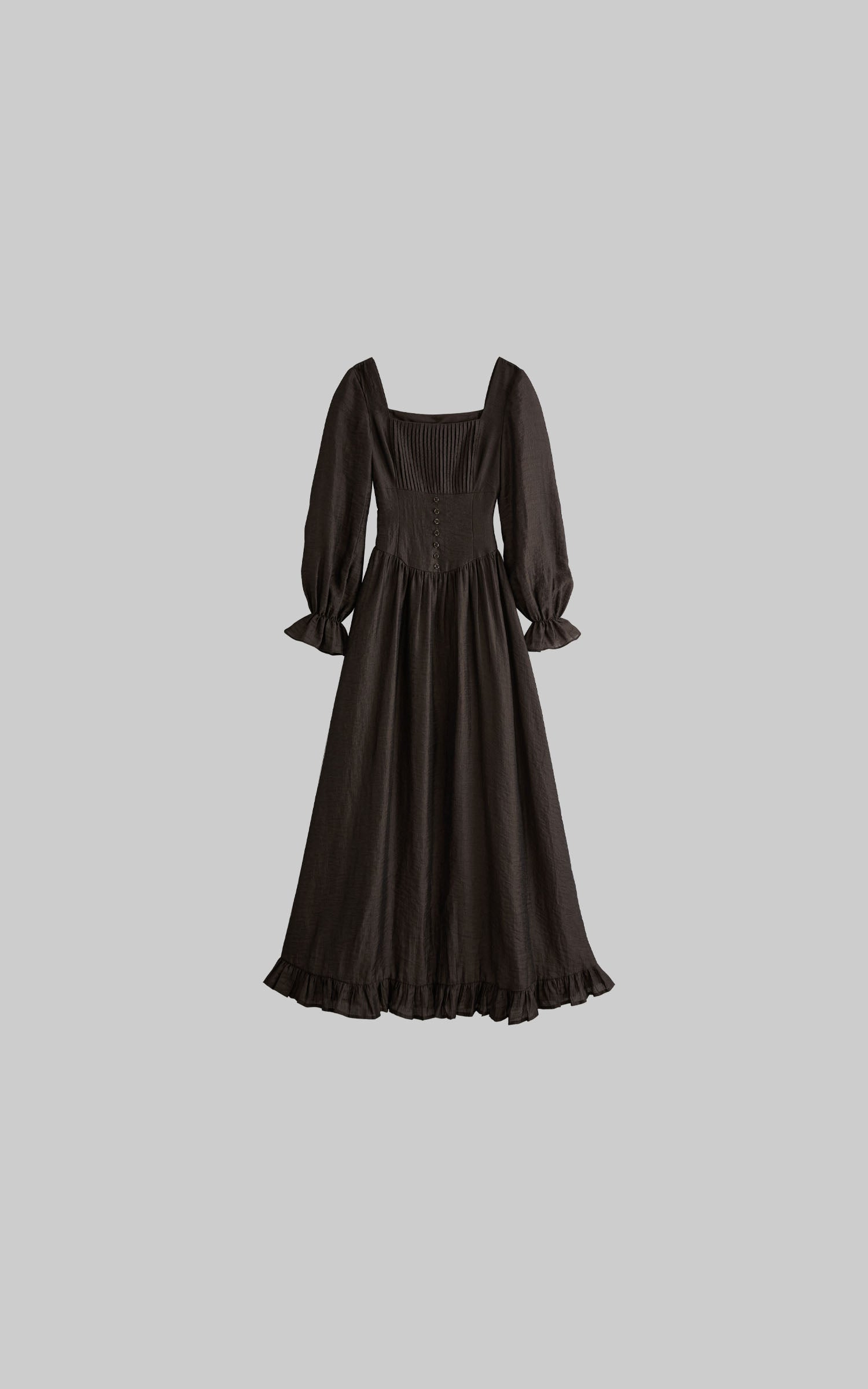 <tc><tc>DOINDULGE</tc></tc> Robe longue plissée à manches longues et corset