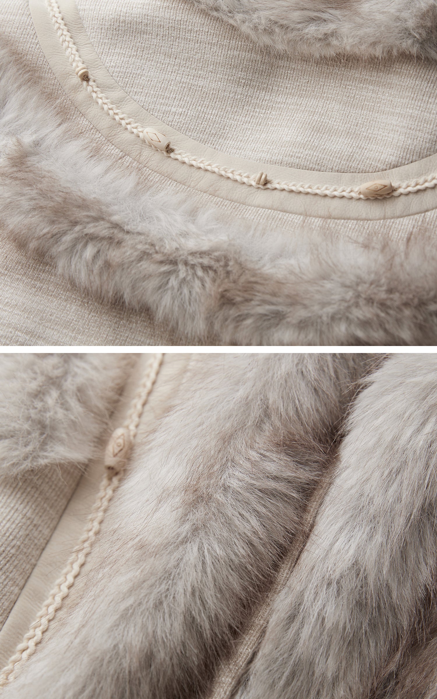 INDULGE Faux Fur-Panel Textured Jacket