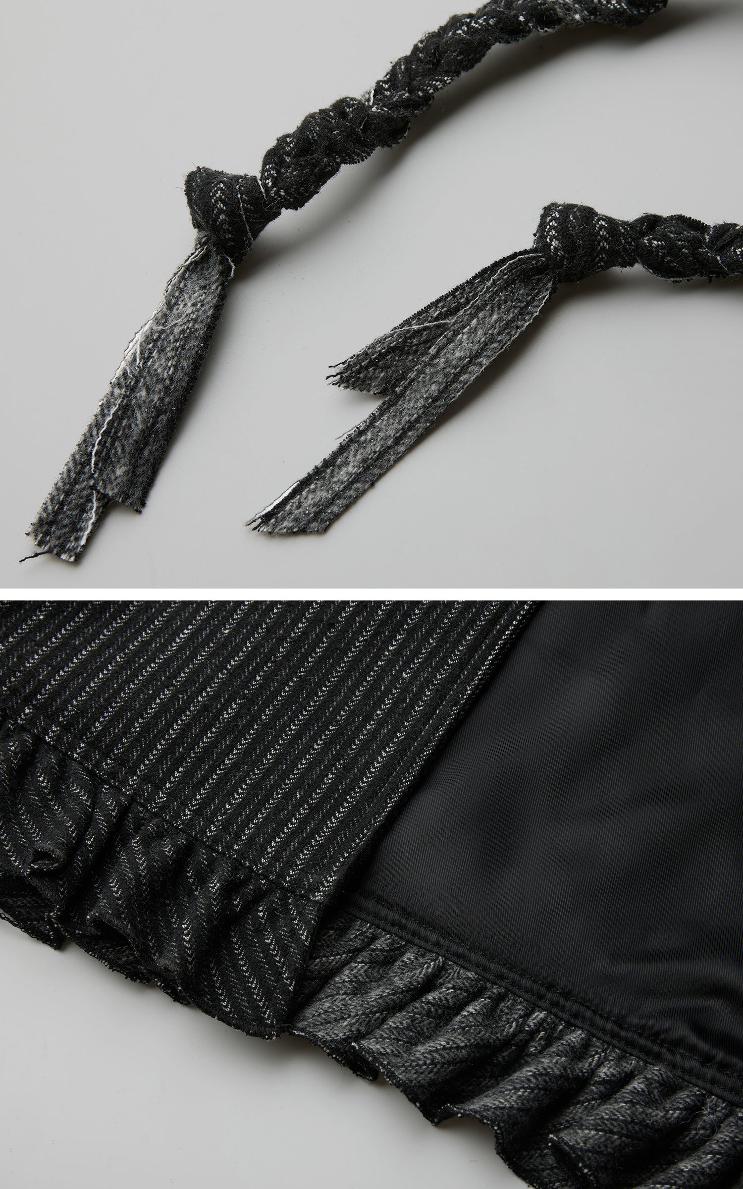 INDULGE Deconstructed Herringbone Wool Long Coat