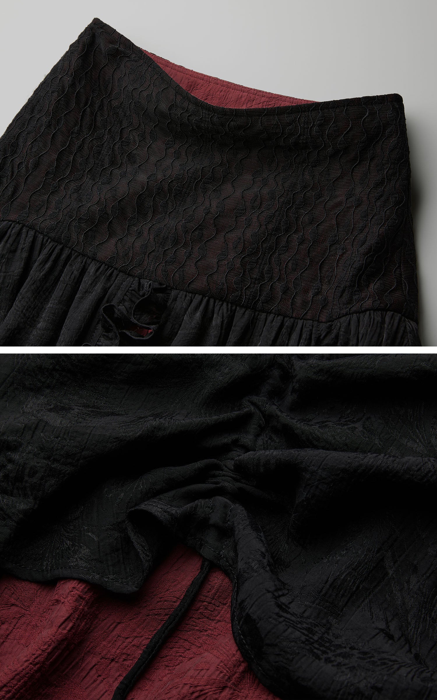 DOINDULGE Layered Draped Panel Gothic Maxi Skirt