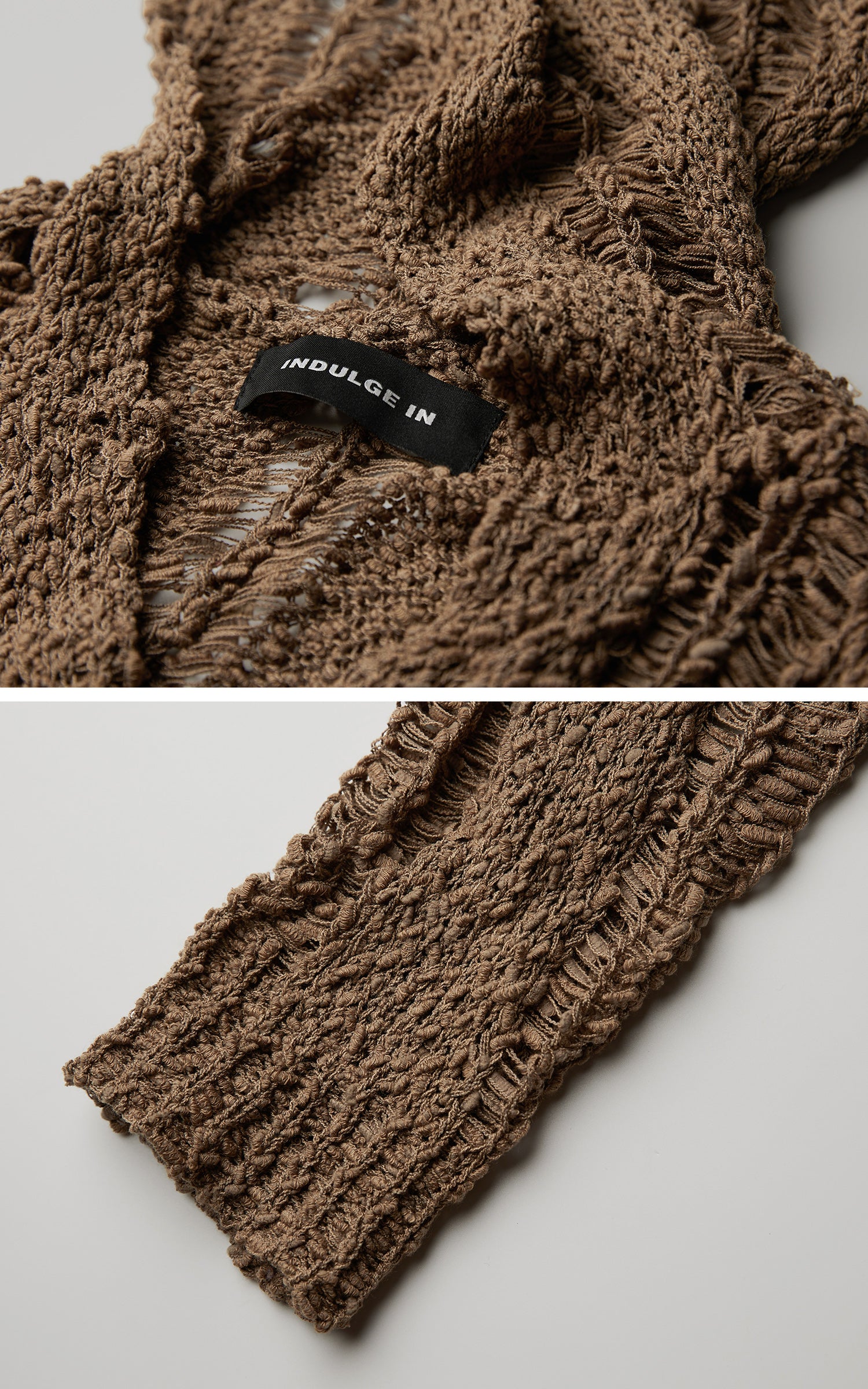 <tc>INDULGE</tc> Pull à capuche en maille texturée effet usé