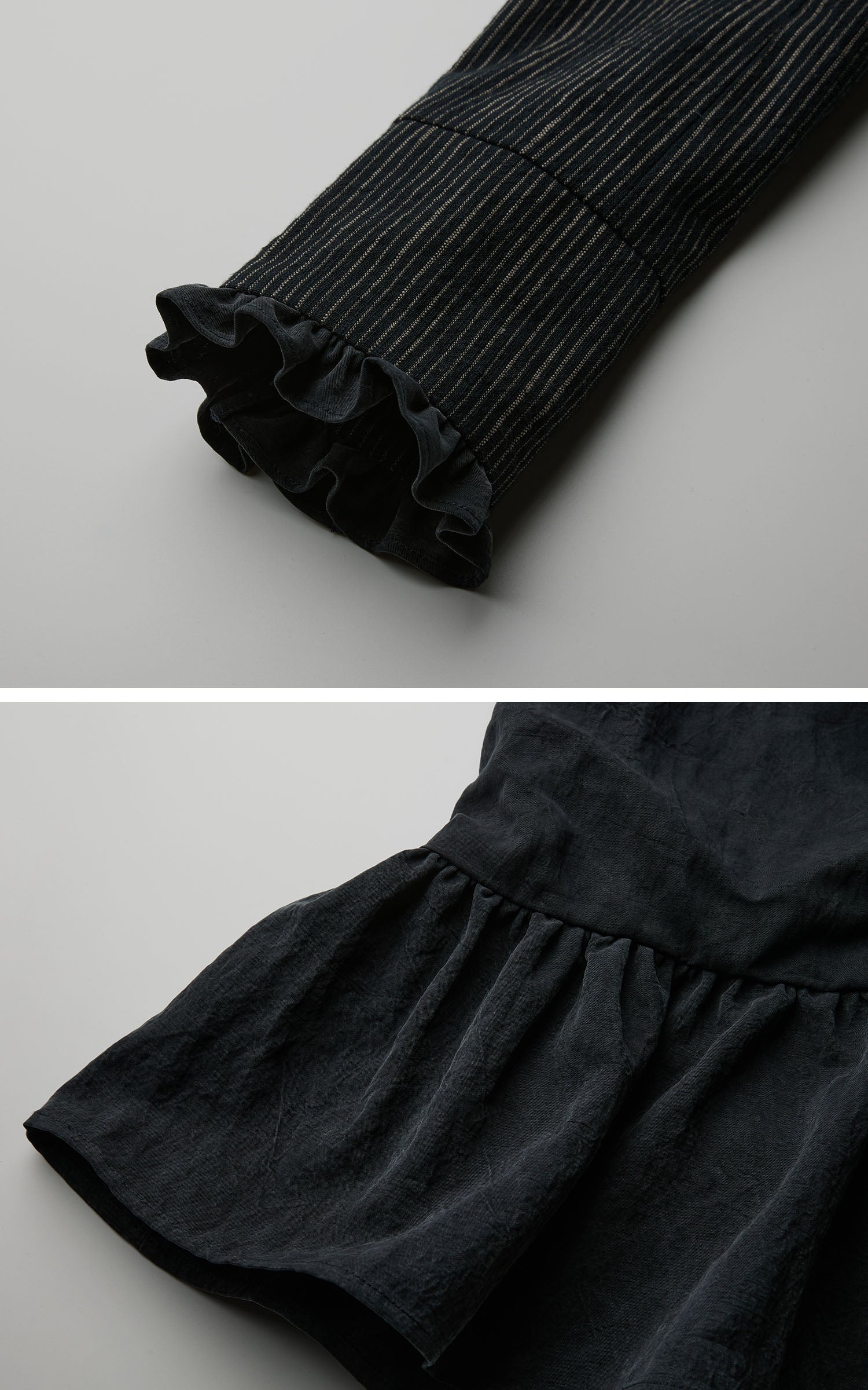 <tc>DOINDULGE</tc> Robe longue gothique structurée à rayures fines