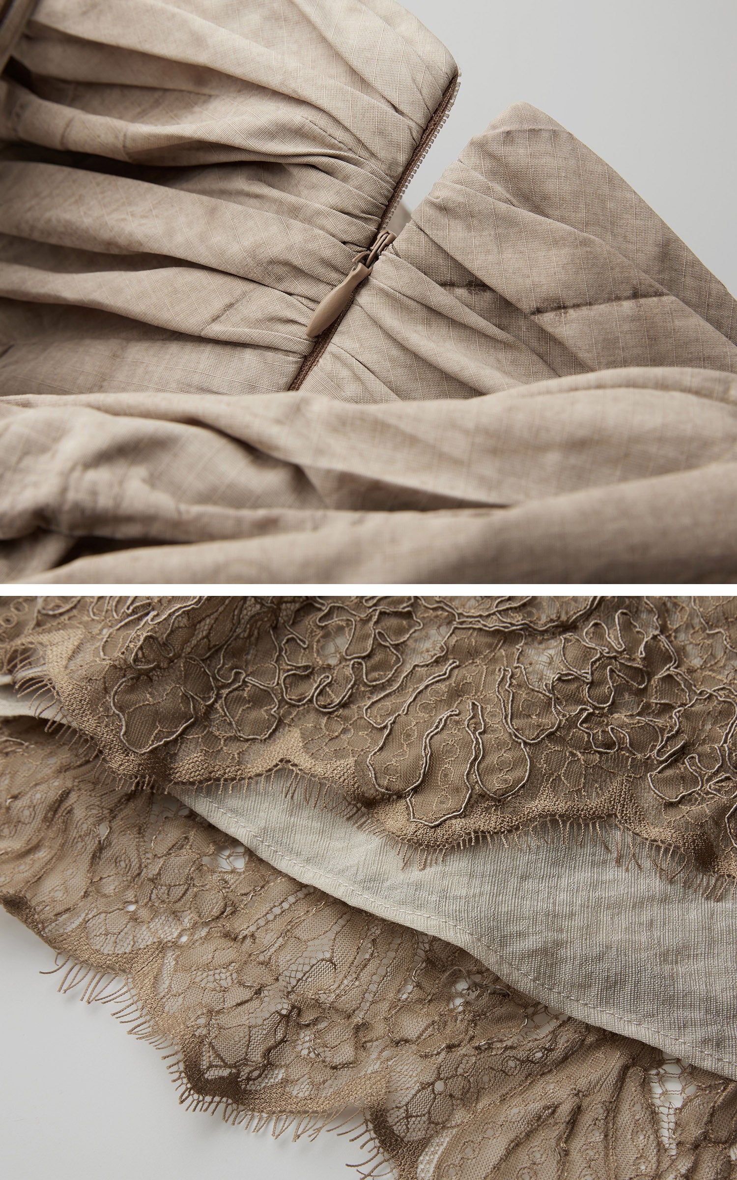 <tc>DOINDULGE</tc> Robe longue à panneaux en dentelle asymétrique