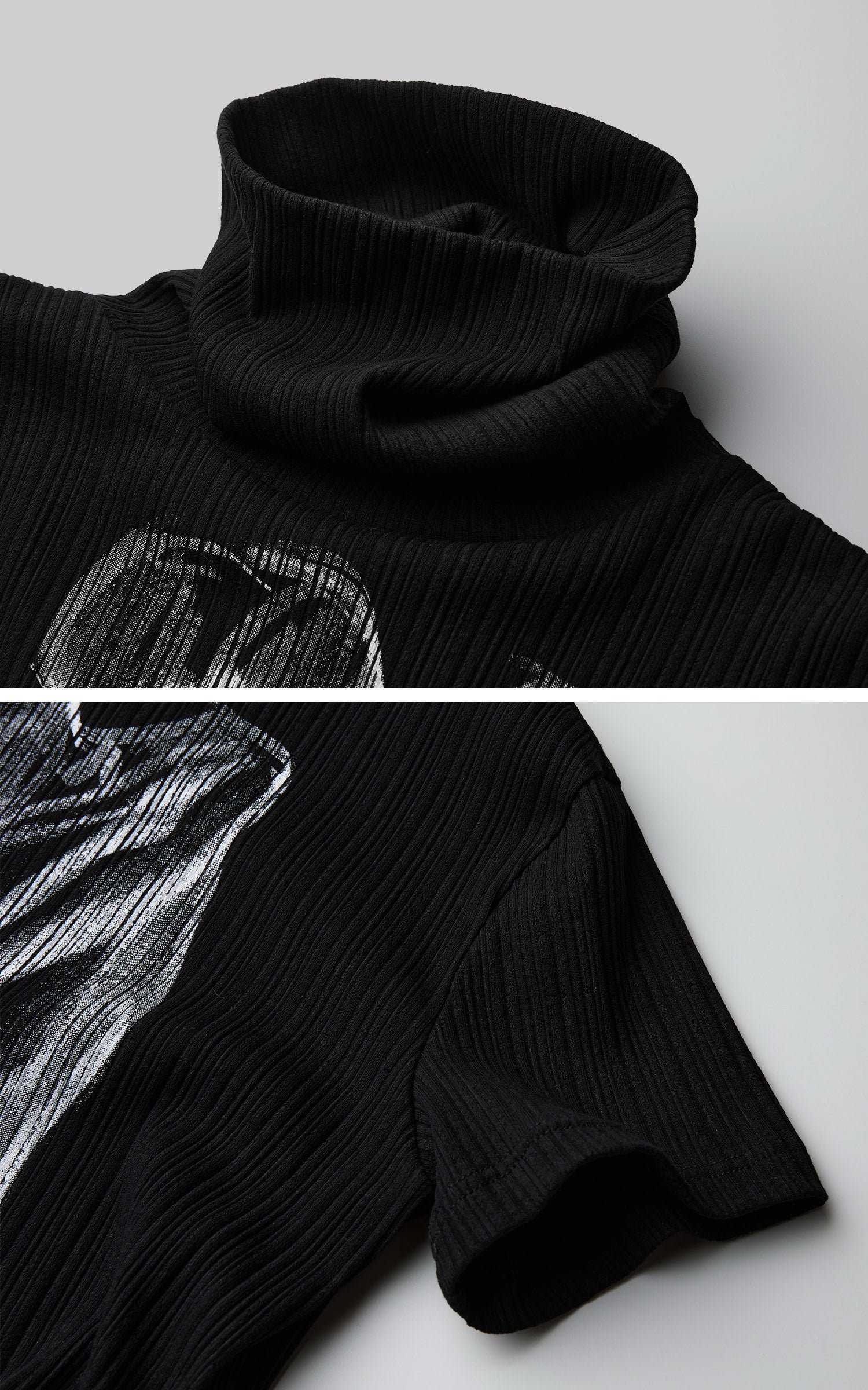 DOINDULGE High Stretch Ribbed Graphic T-Shirt
