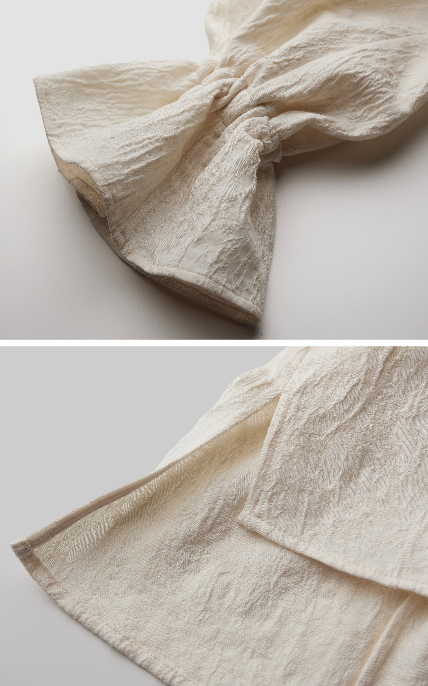 INDULGE Textured Gathered Sleeve Blouse