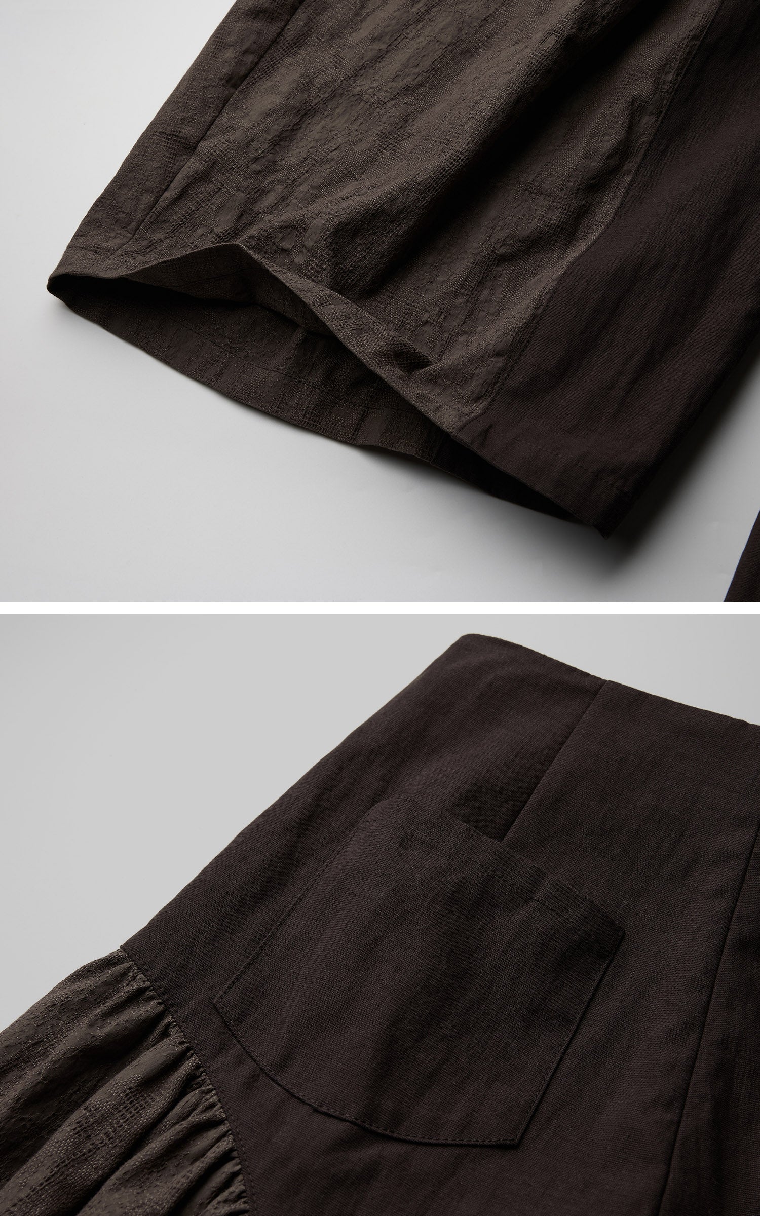 DOINDULGE Asymmetric Paneled Relaxed Wide-Leg Pants
