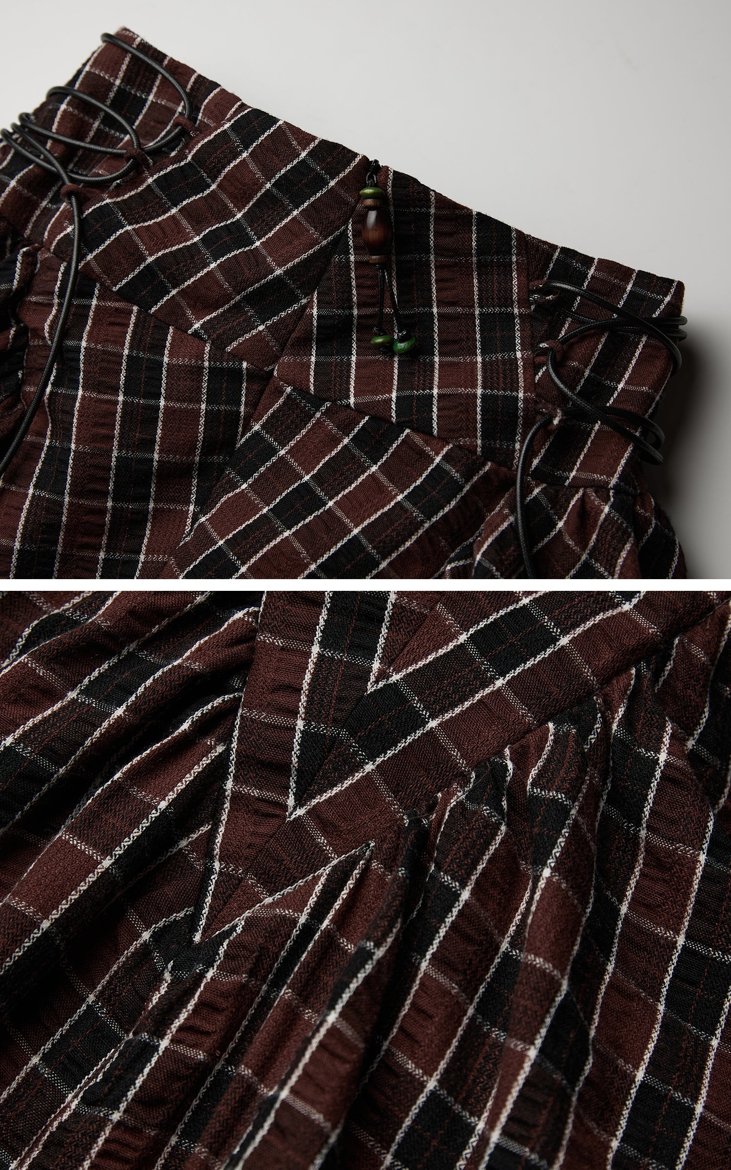 Jupe Longue à Carreaux Texturés