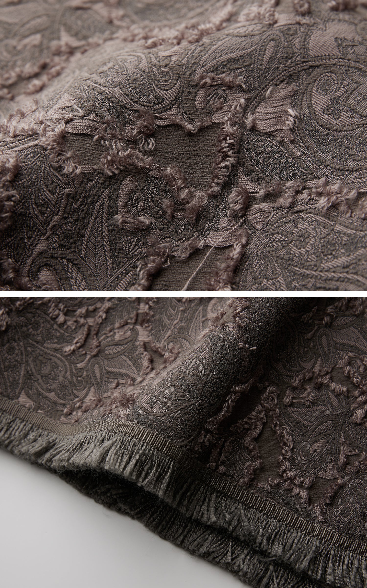 INDULGE Textured Jacquard Fringe Cloak