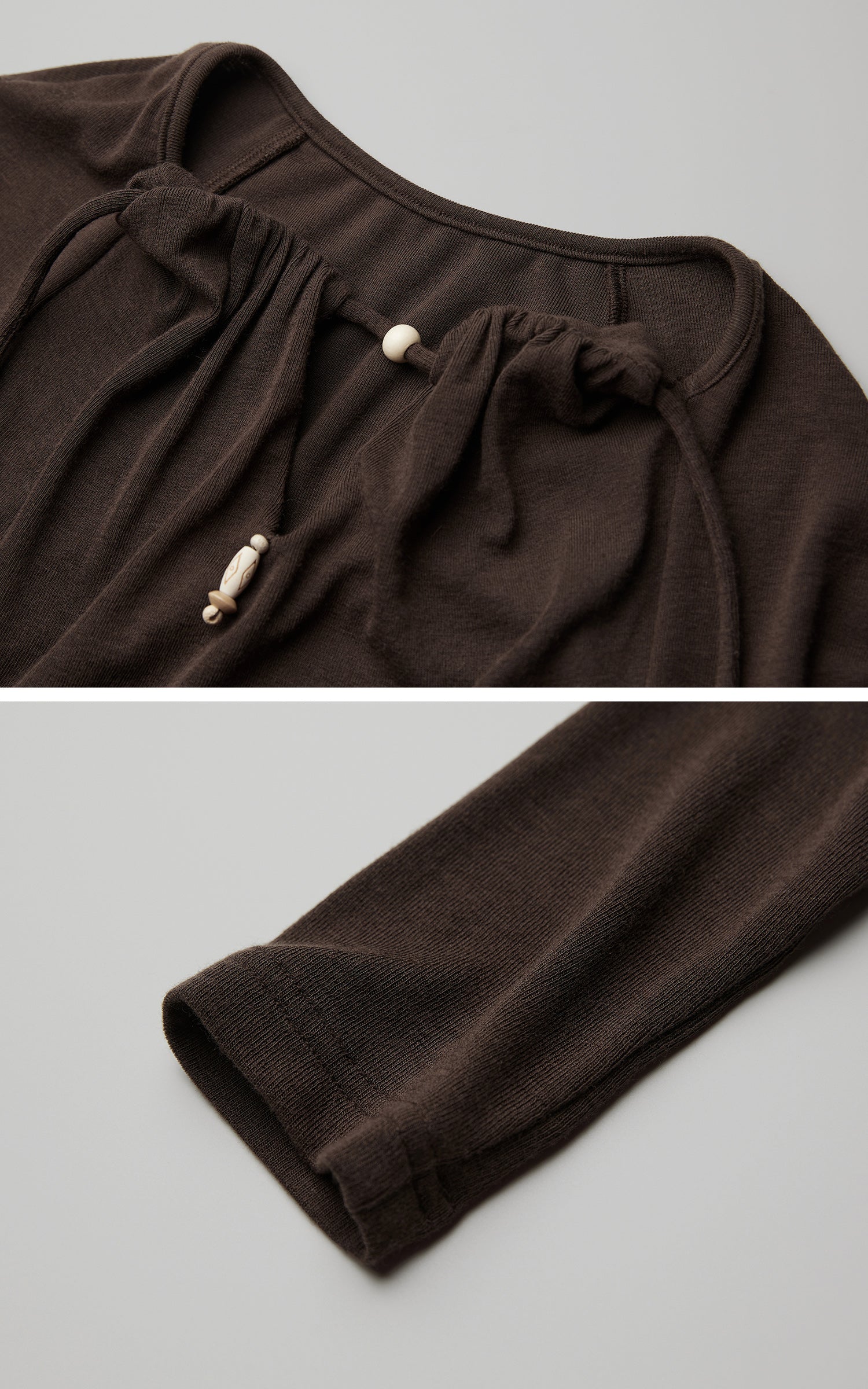 INDULGE Ruched Keyhole Maxi Dress in Dark Earth Tone