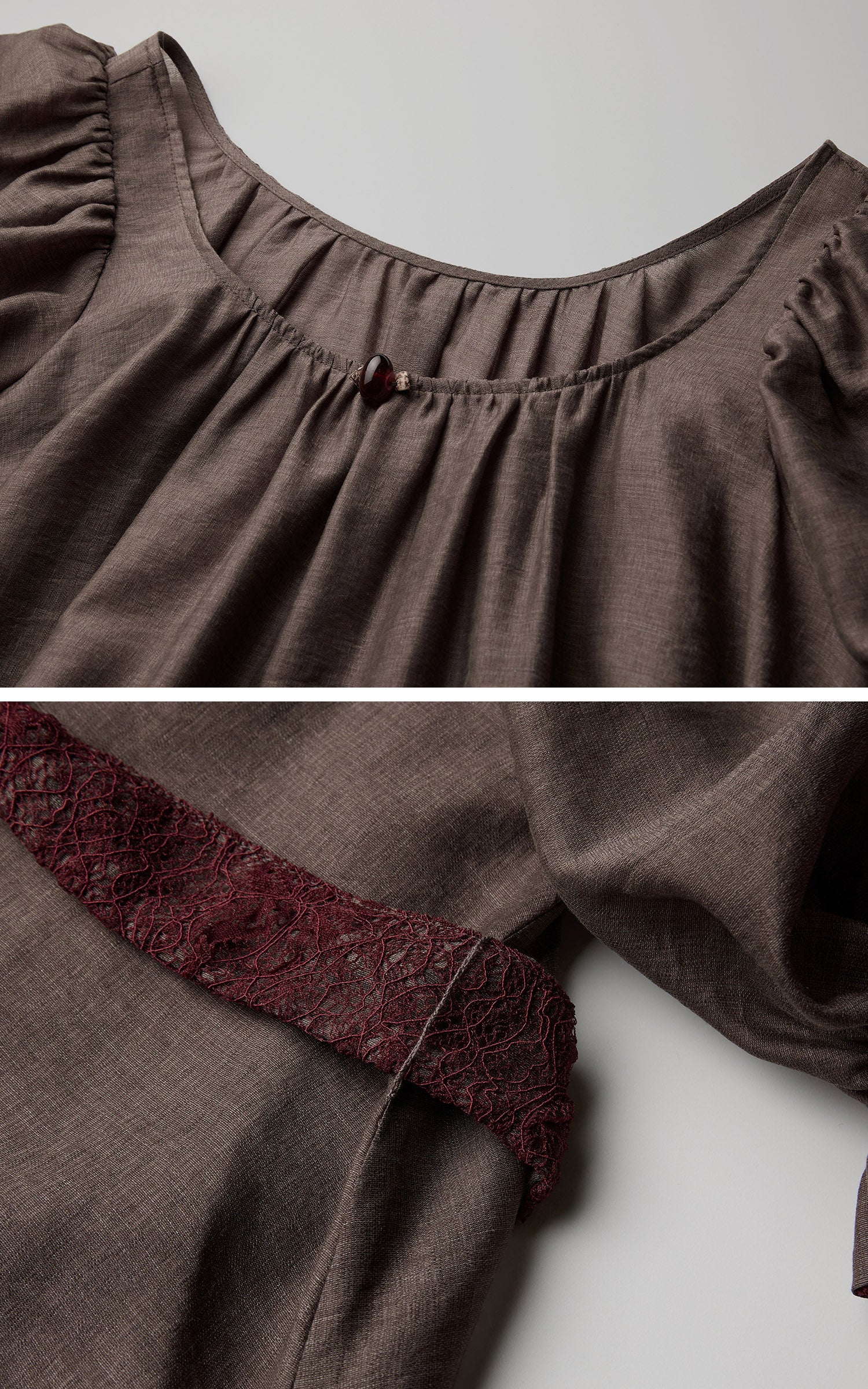 <tc>DOINDULGE</tc> Robe longue à manches bouffantes et encolure carrée