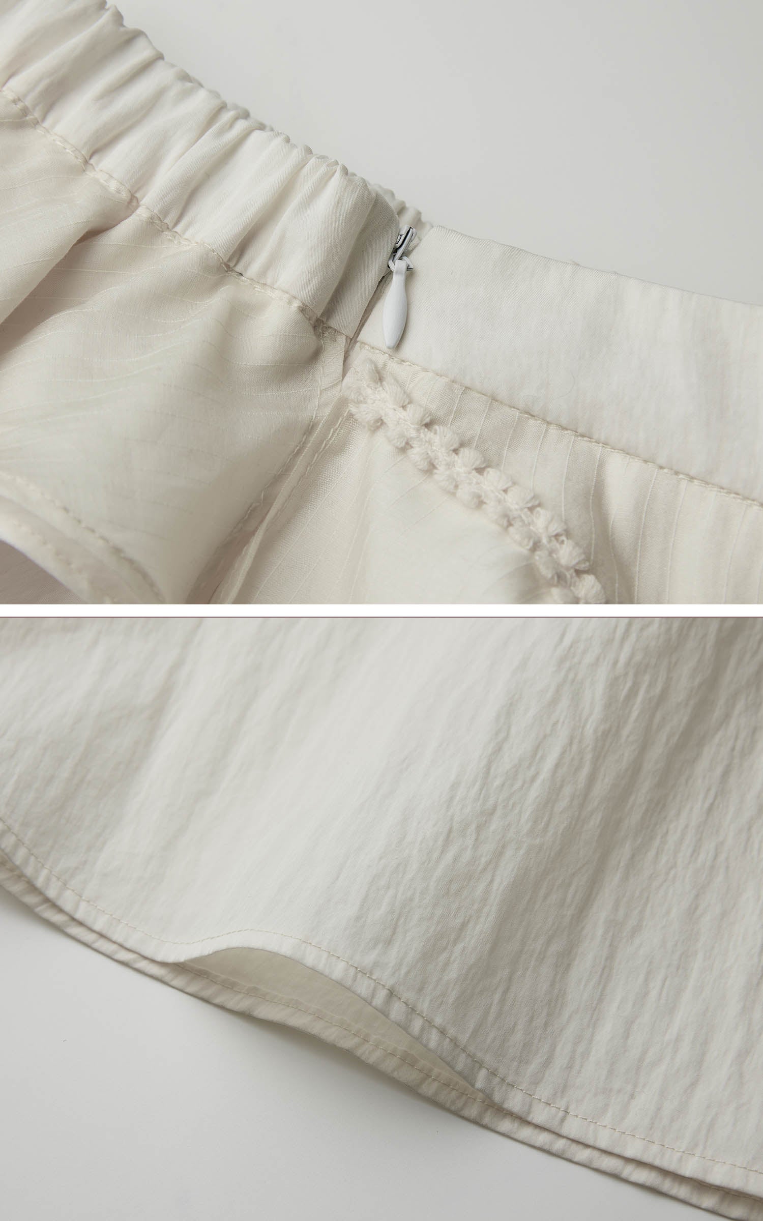 DOINDULGE Sculptural Ruffle Panel High-Waist Long Skirt
