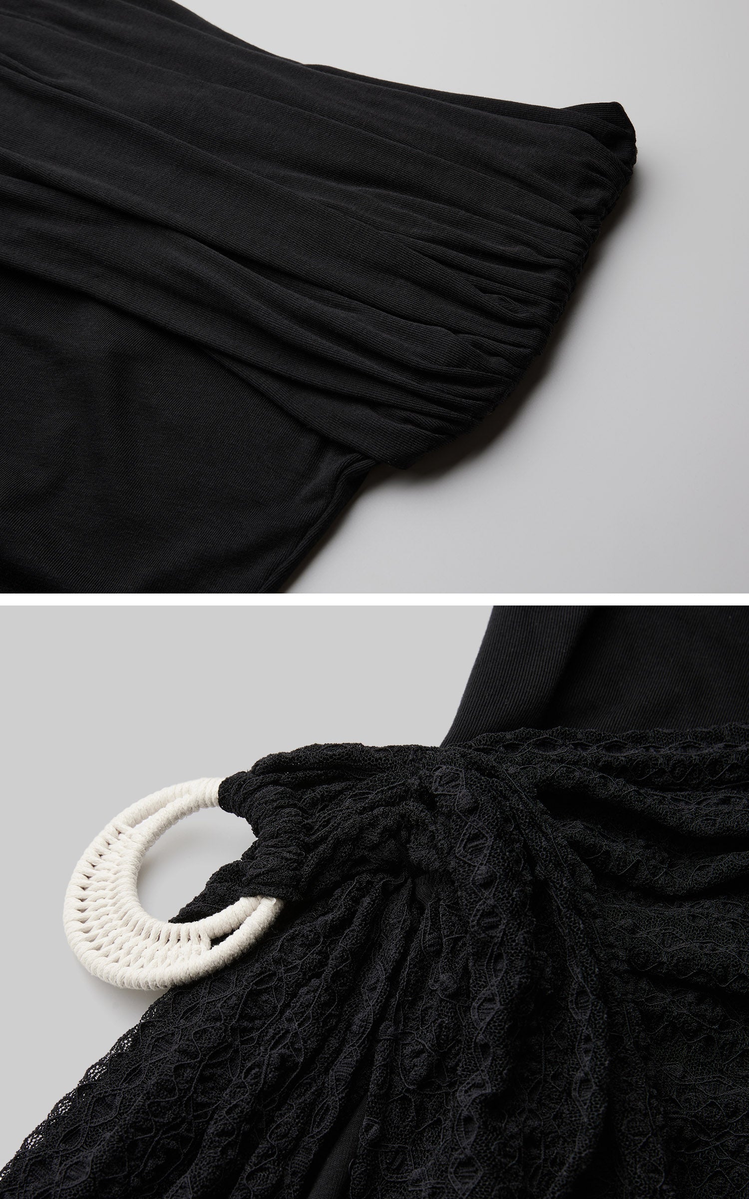 <tc>DOINDULGE</tc> Robe longue plissée à épaules dénudées