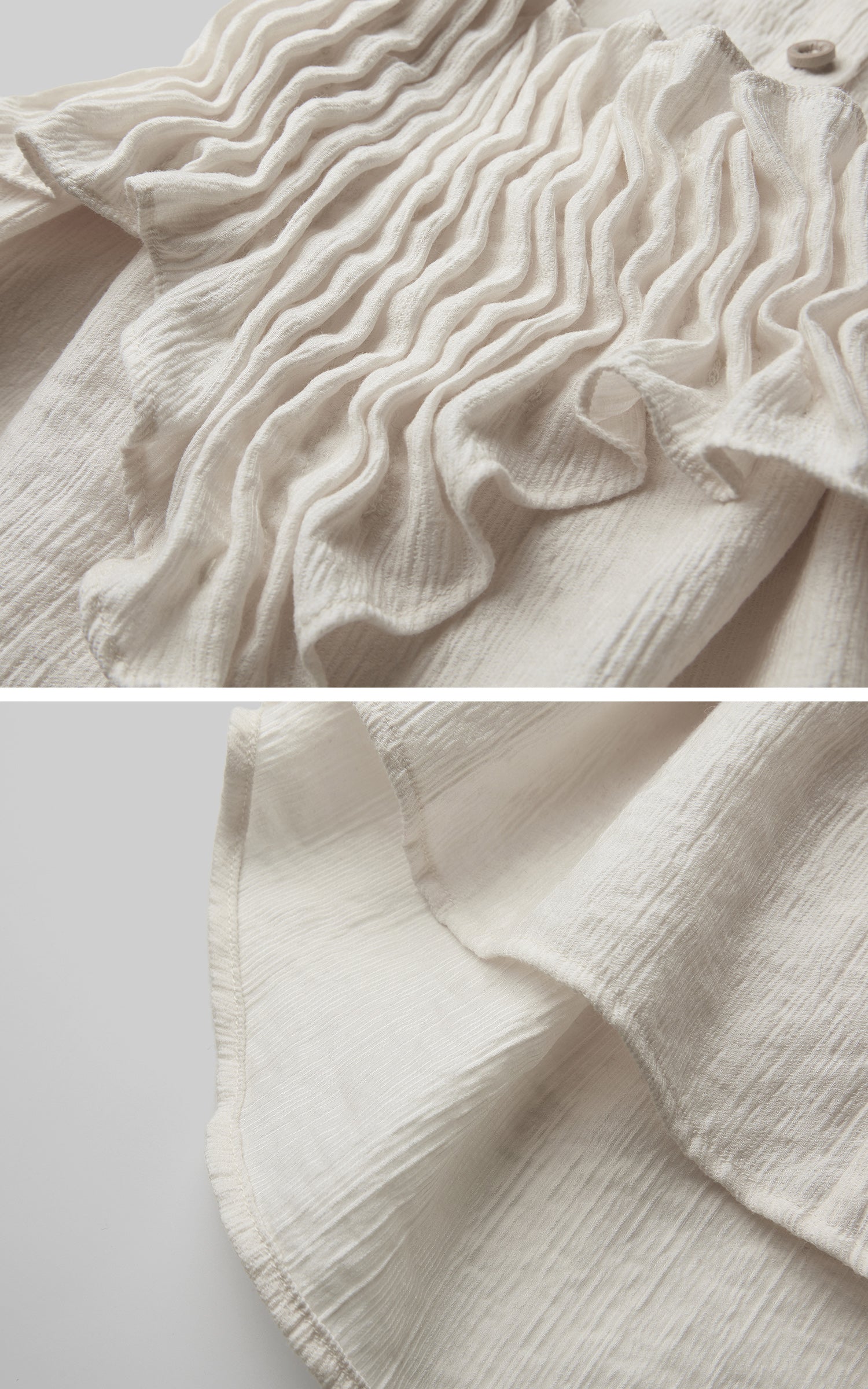 INDULGE Pointed-Collar Ruched Waist Structured Shirt