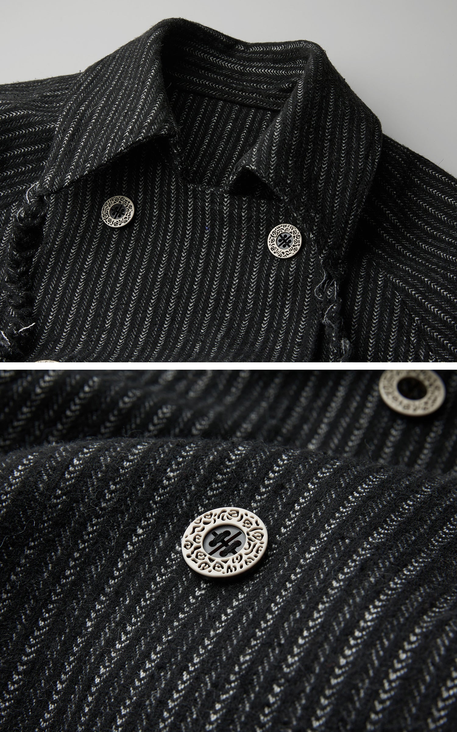 INDULGE Deconstructed Herringbone Wool Long Coat