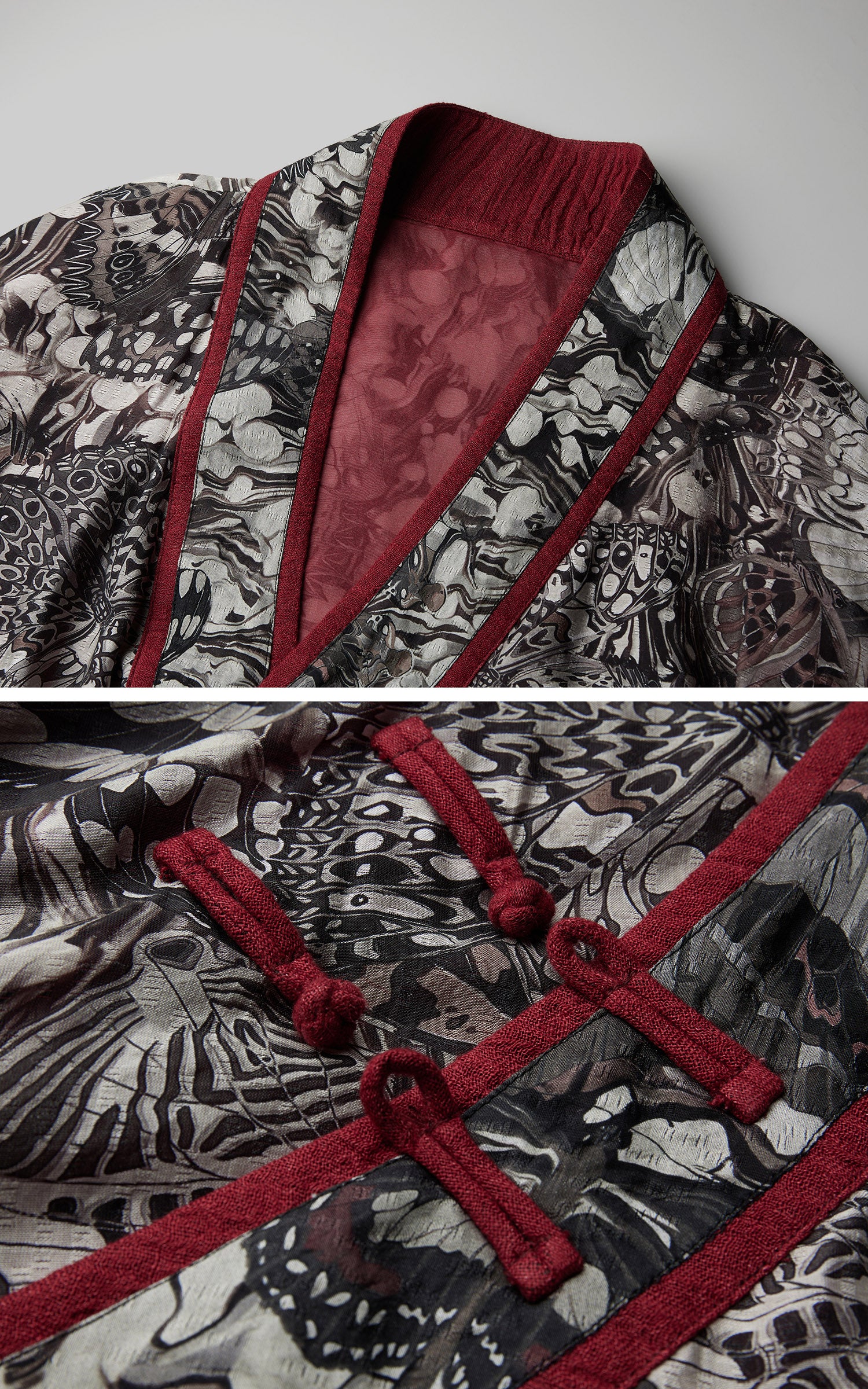 DOINDULGE Butterfly Print Wide Sleeve Maxi Kimono Robe