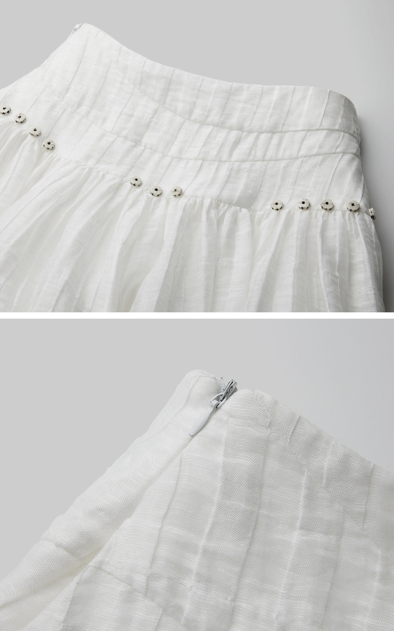DOINDULGE Low-Rise Sheer Gathered Wide-Leg Pants