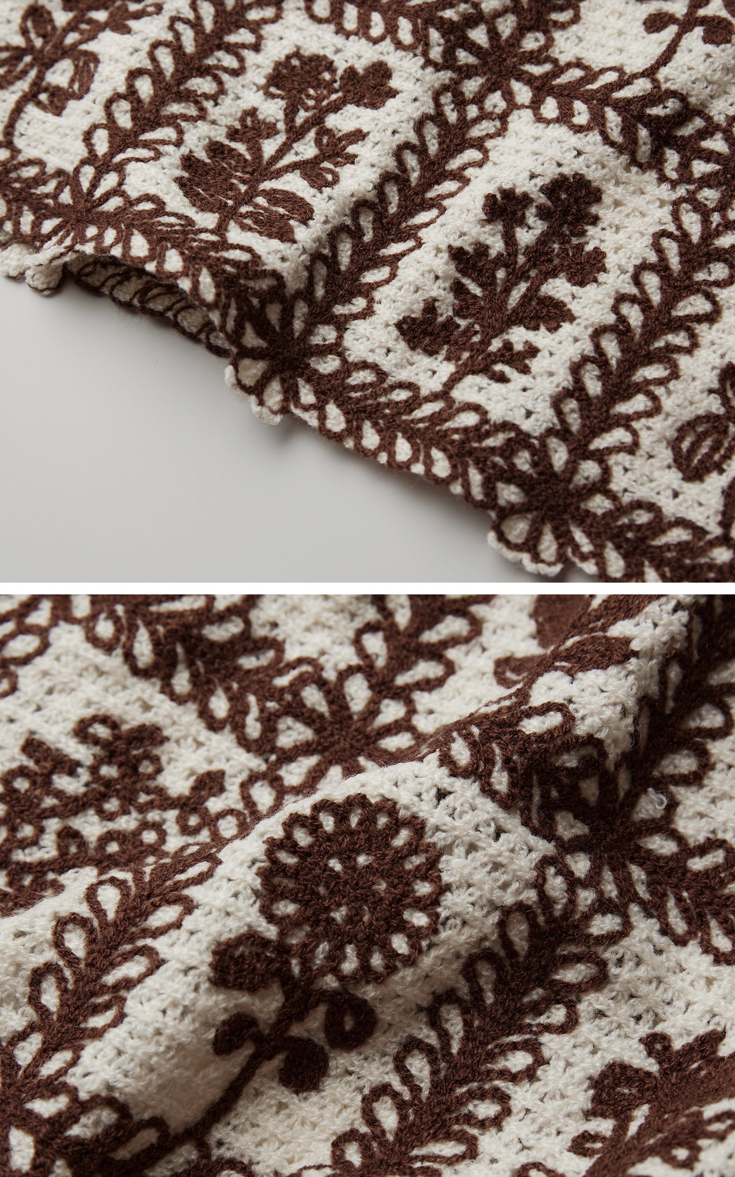 INDULGE Floral Grid Knit Sweater