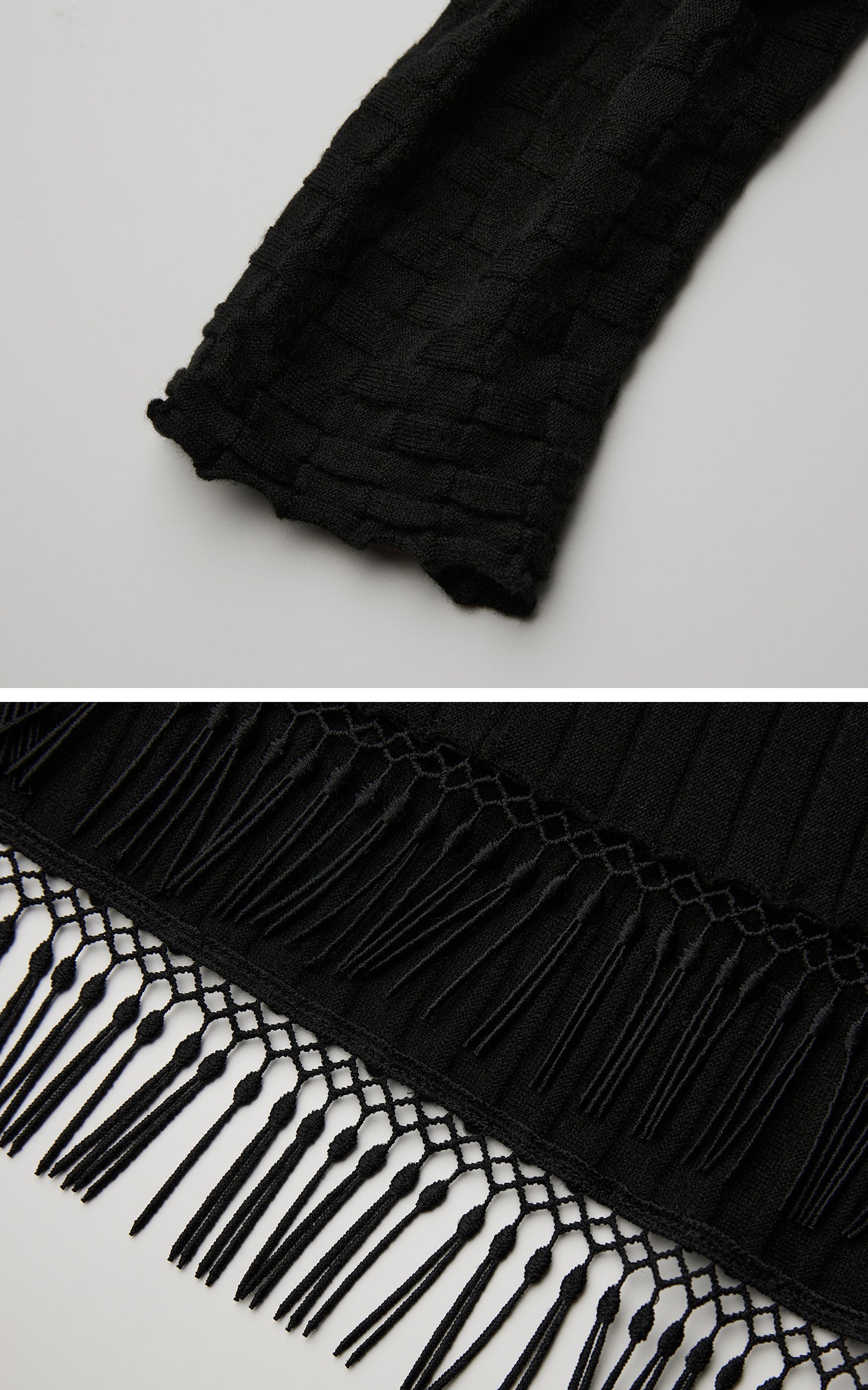 <tc>INDULGE</tc> Strickpullover mit Struktur und Fransen