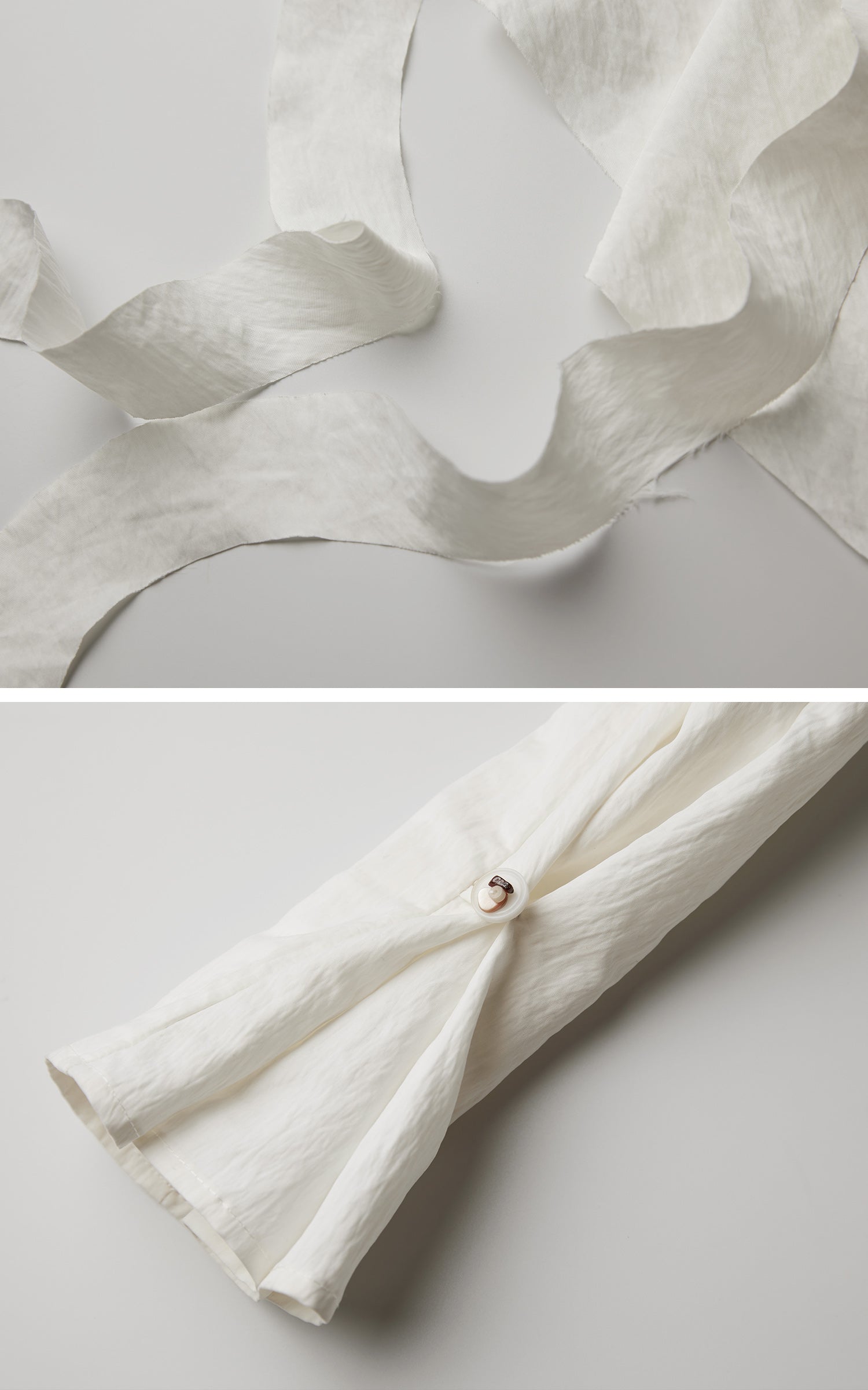 <tc>INDULGE</tc> アシンメトリックなルーシュ高ネックシャツ、彫刻的なドレープパネル付き