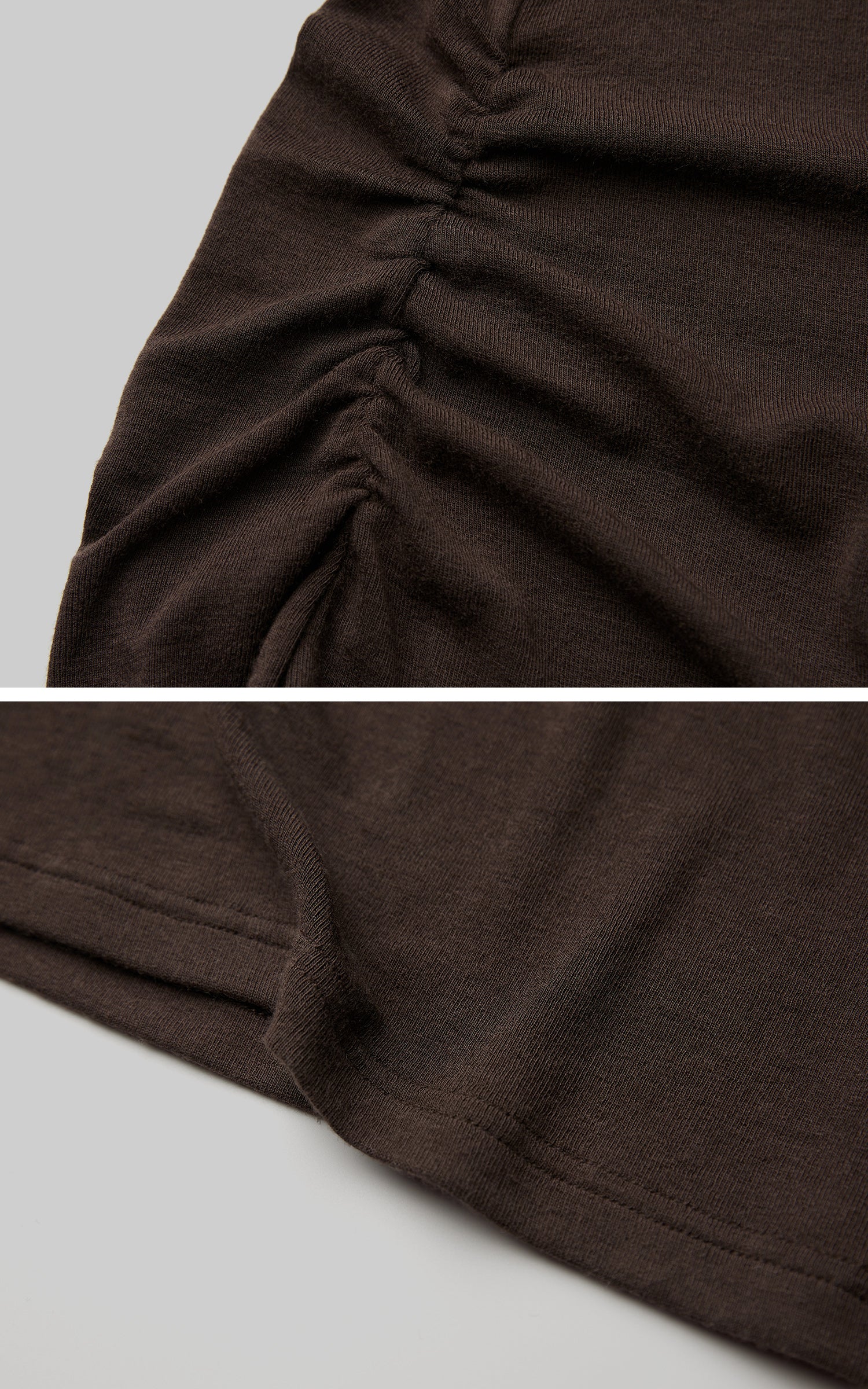 INDULGE Ruched Keyhole Maxi Dress in Dark Earth Tone