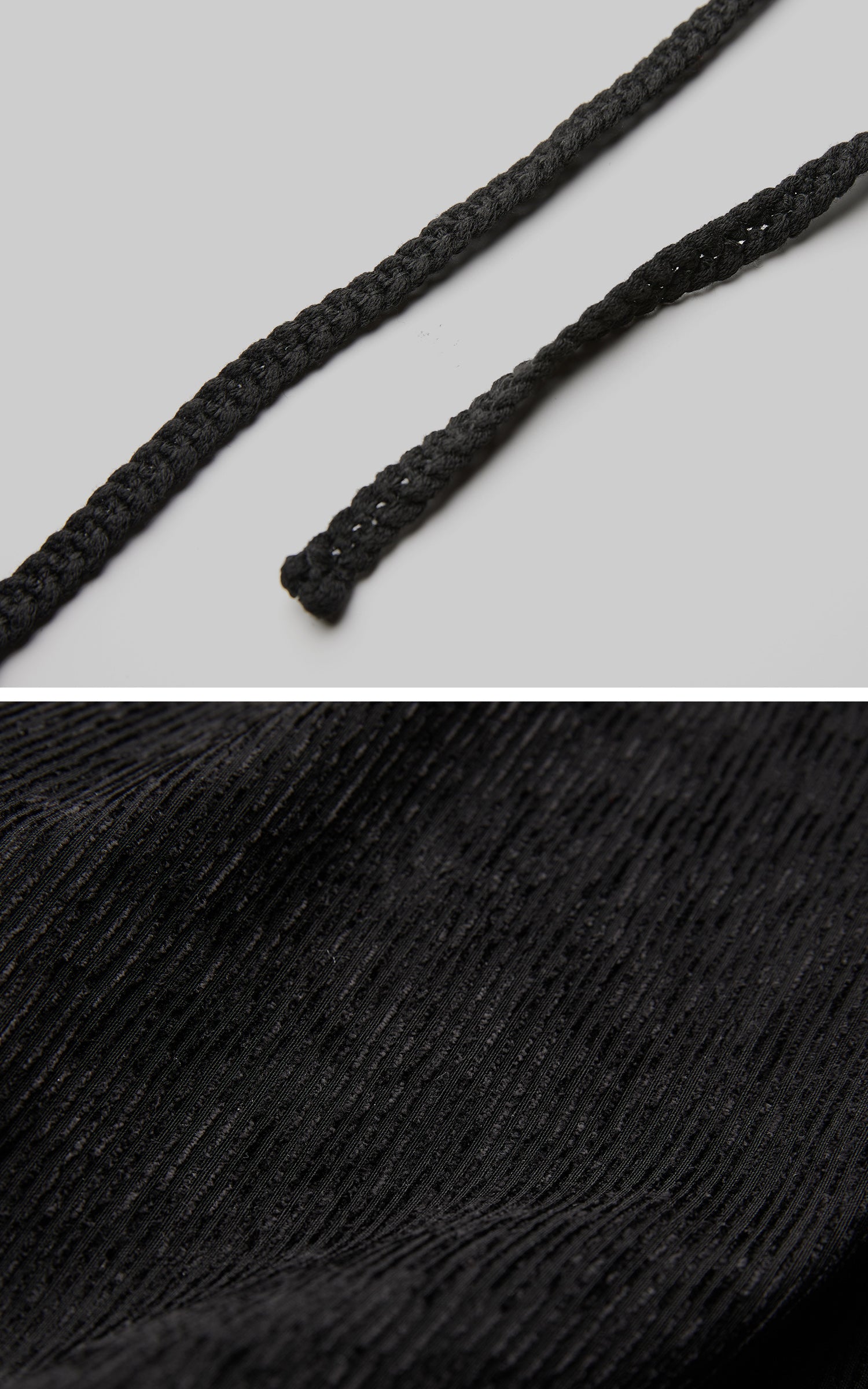 INDULGE Textured Wide-Leg Trousers with Draped Panels and Rope Detail