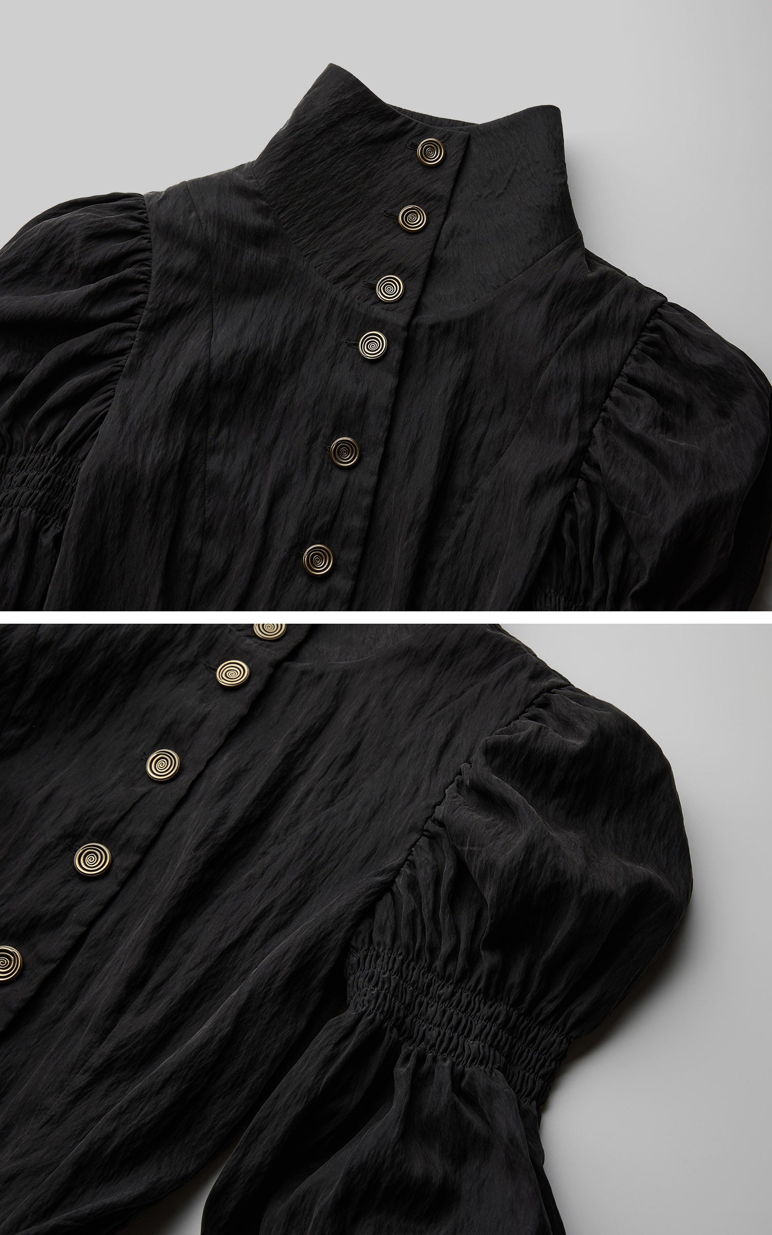 DOINDULGE Victorian High-Neck Puff-Sleeve Blouse