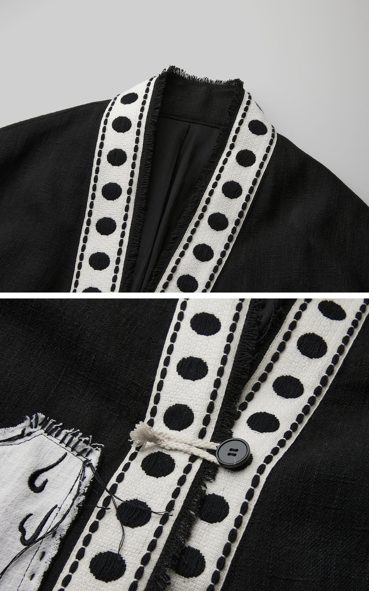 DOINDULGE Contrast Trim Patchwork Oversized Jacket