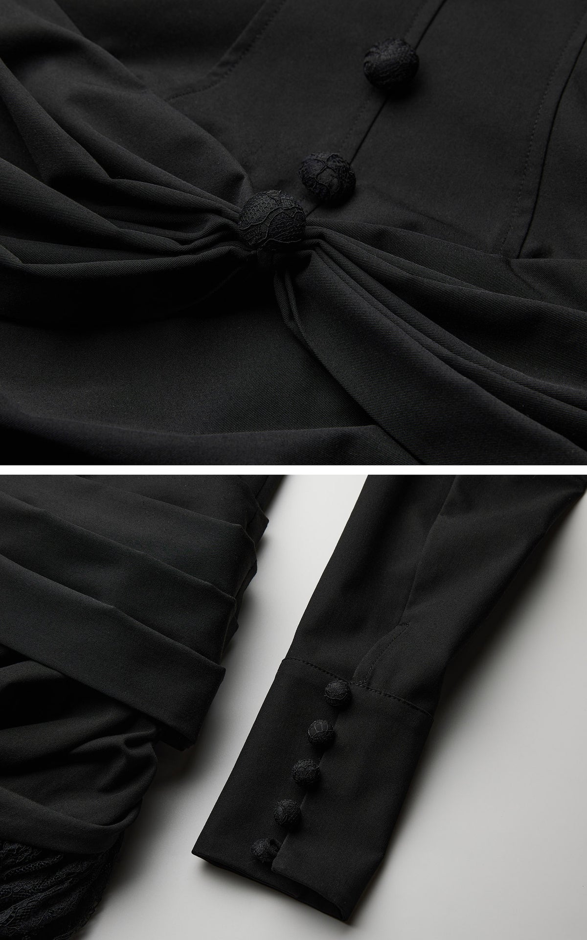 <tc>DOINDULGE</tc> Gothic Spitzen-Panel Tailliertes Maxi-Kleid