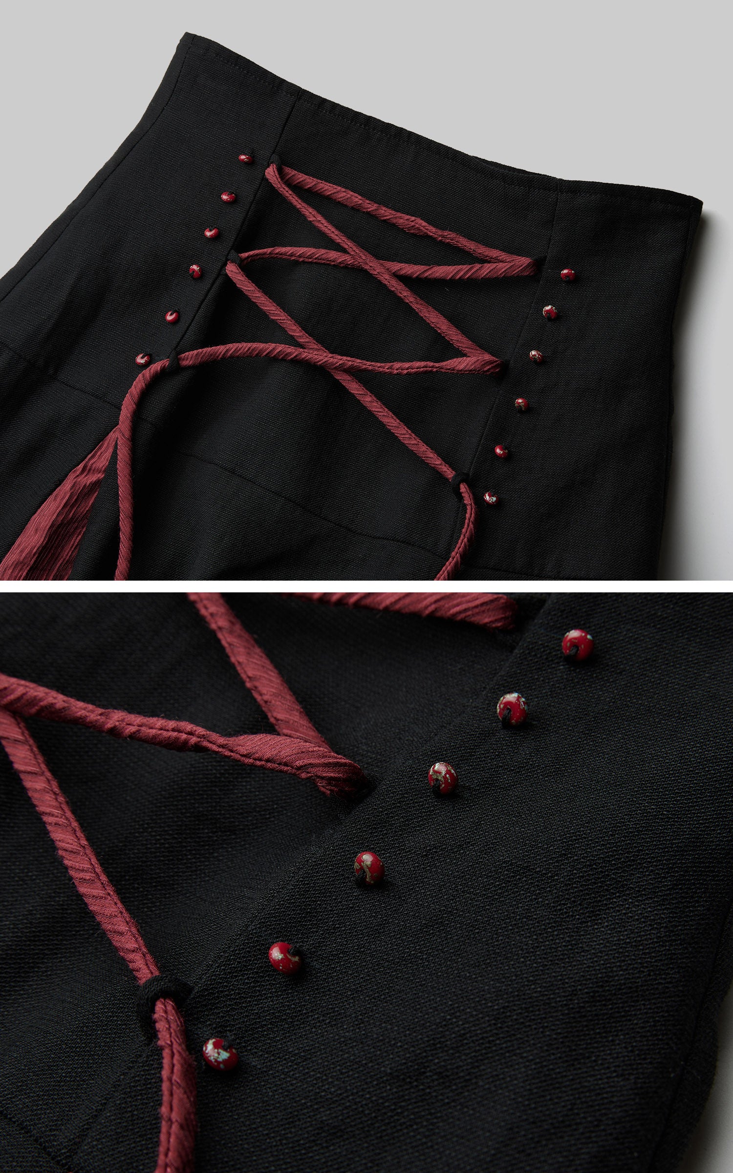 DOINDULGE Gothic Lace-Up Maxi Skirt