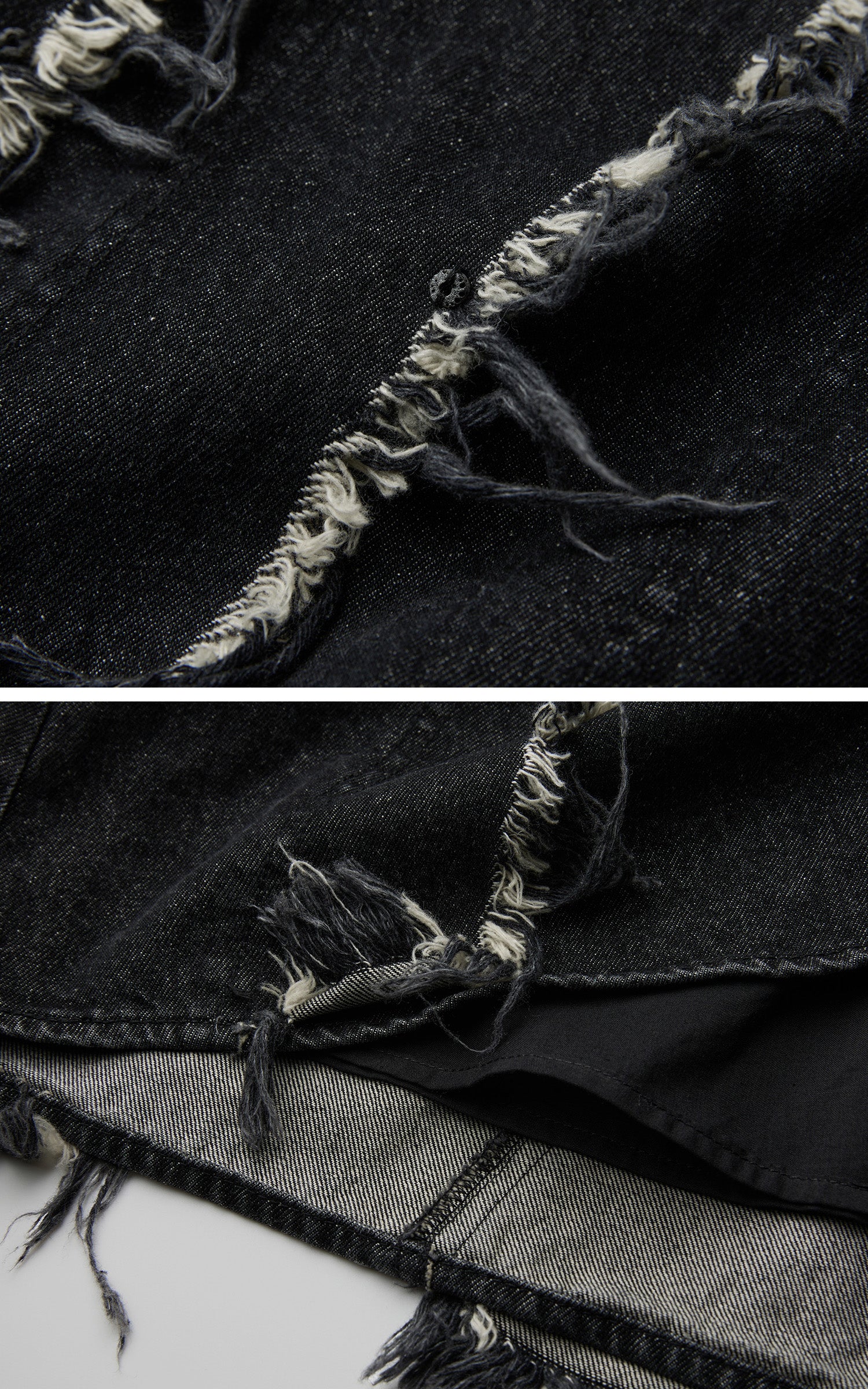 DOINDULGE Low-Rise Frayed Denim Maxi Skirt