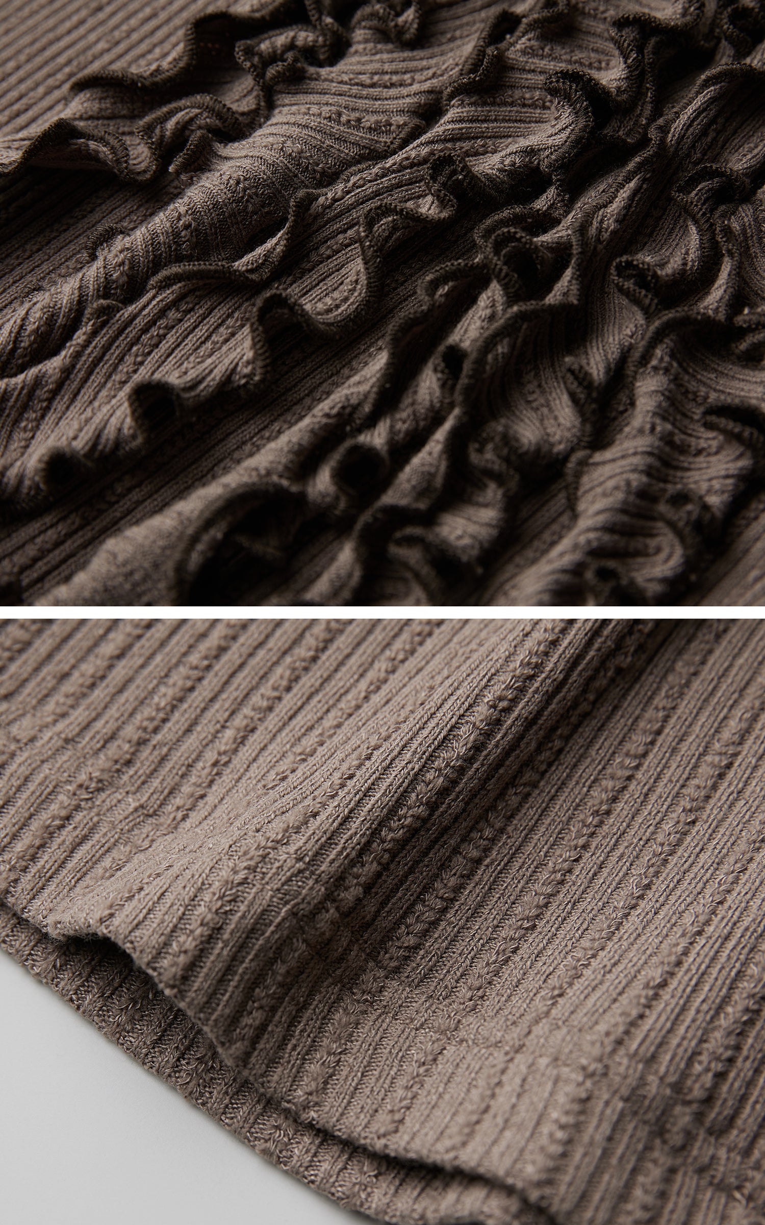 INDULGE Ruched High-Neck Rib Knit Top