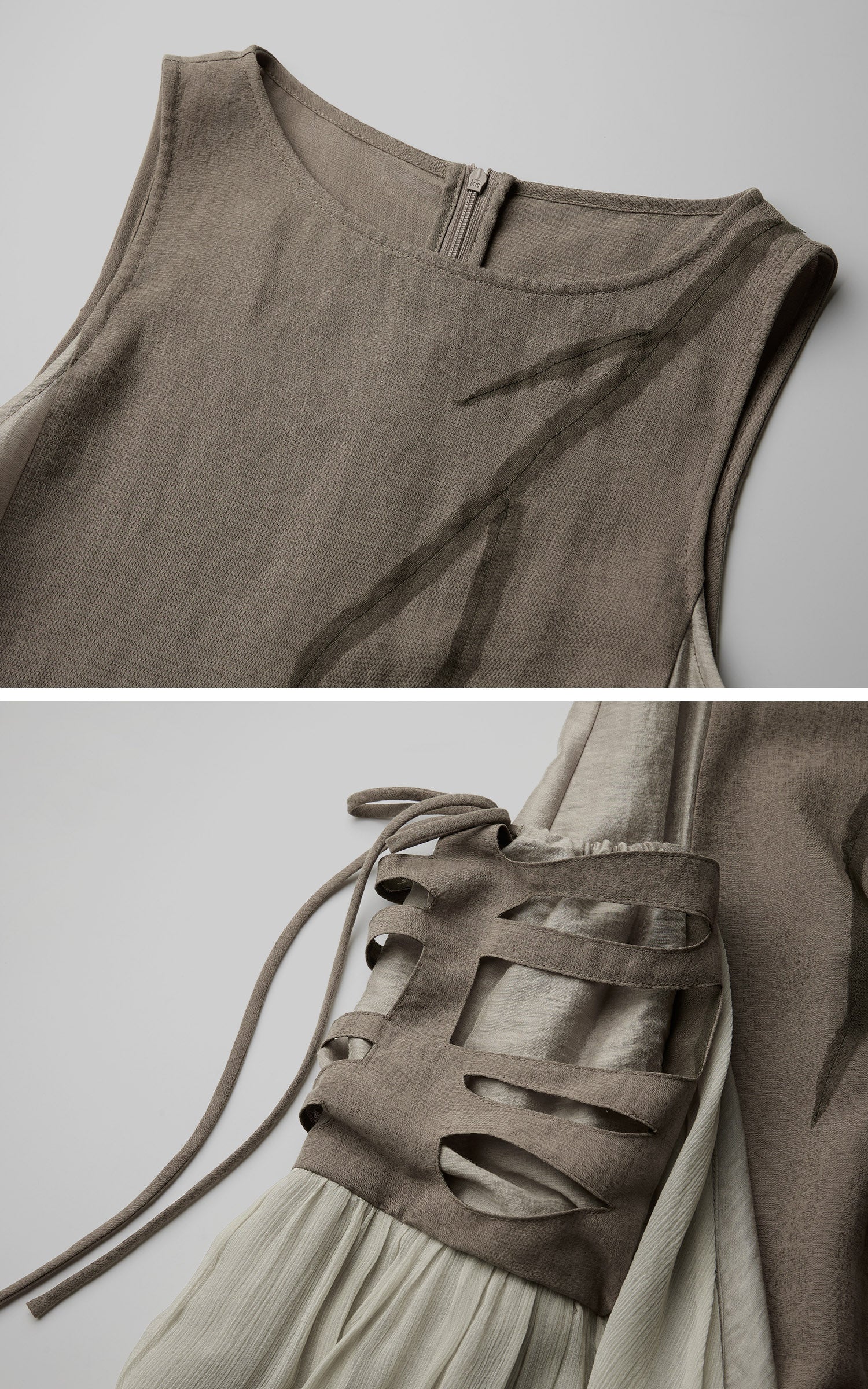DOINDULGE Draped Pocket Panel Tank Maxi Dress