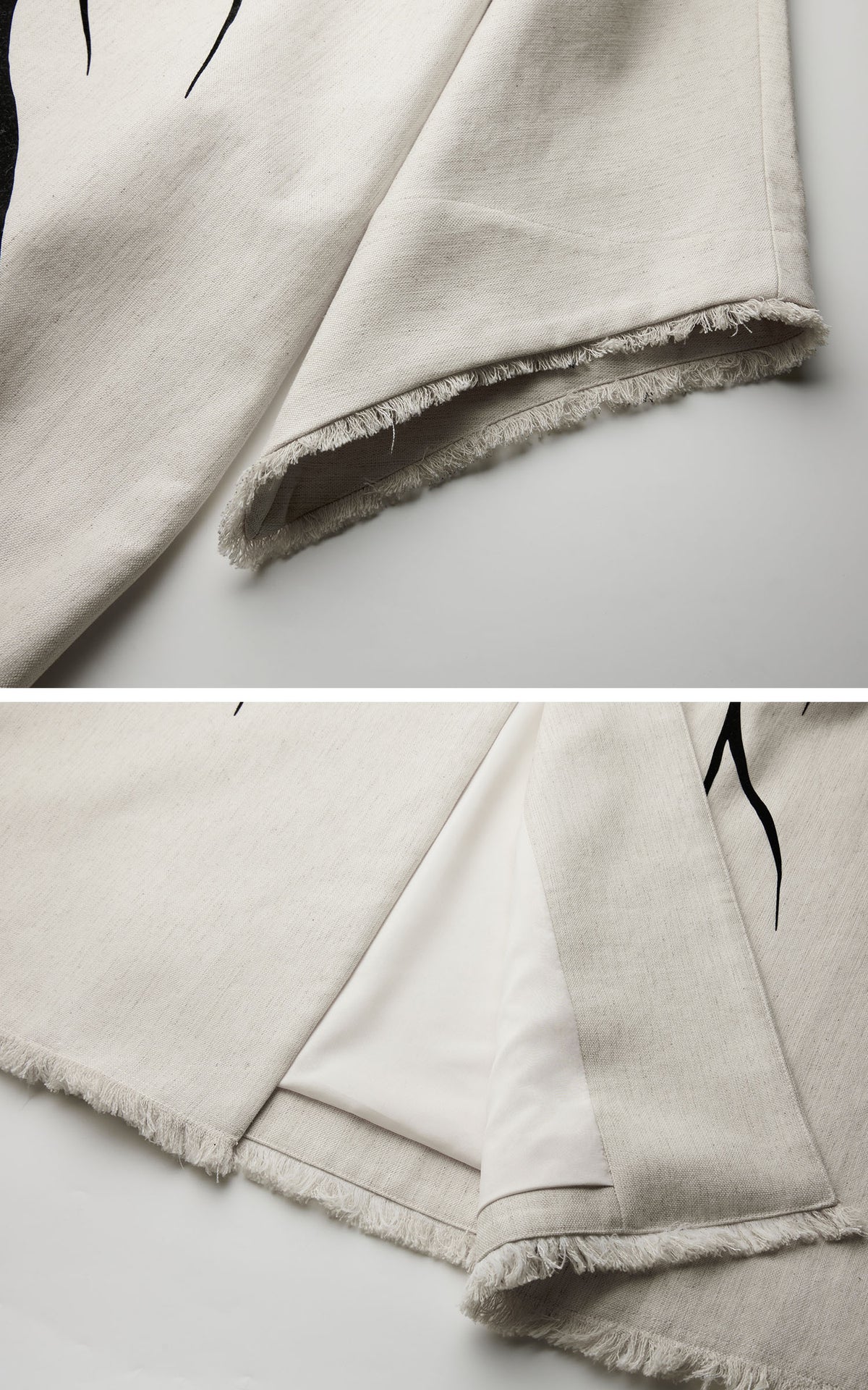 DOINDULGE Avant-Garde Raw Hem Long Coat