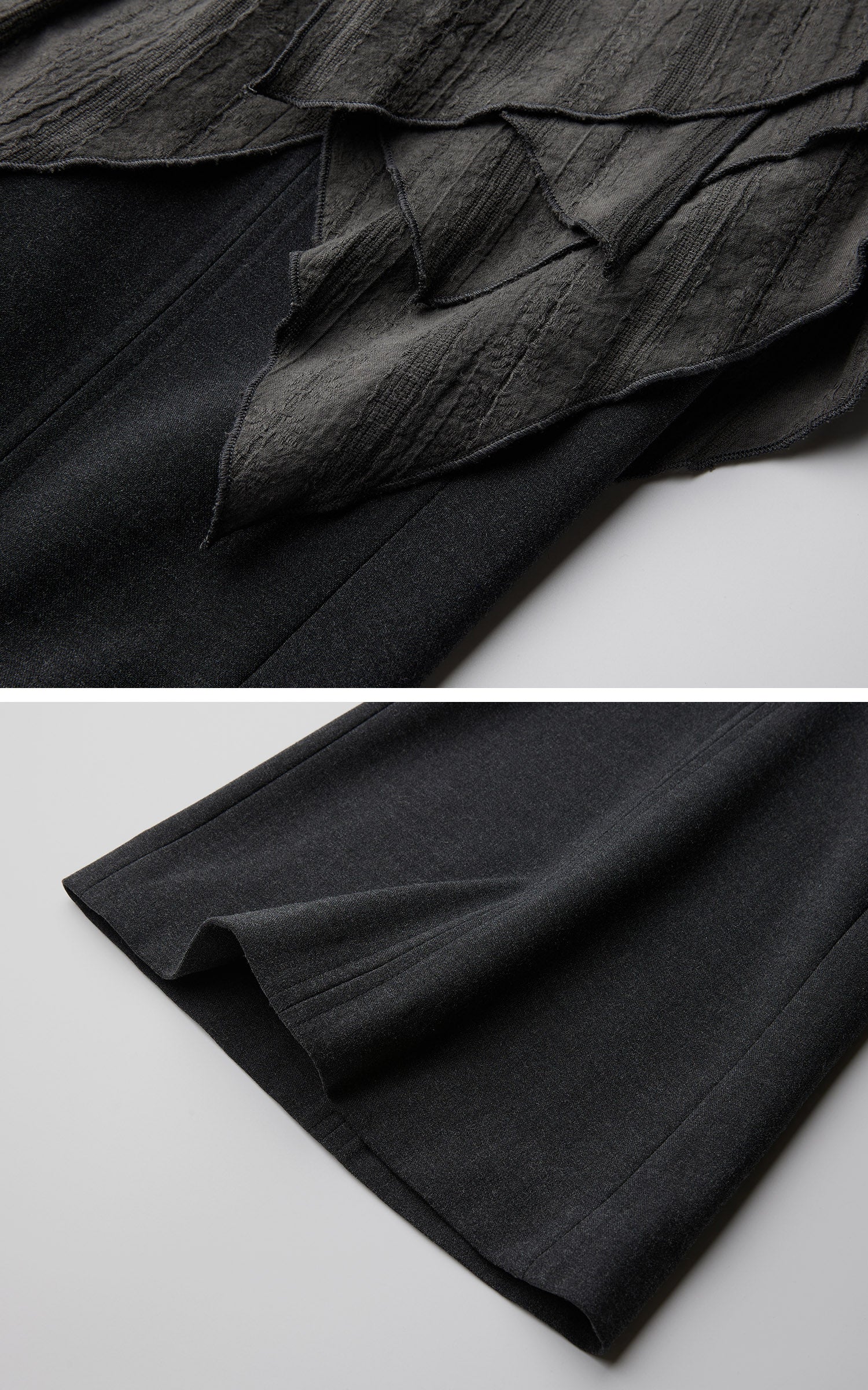 DOINDULGE Flared Pants Layered Wrap Panel