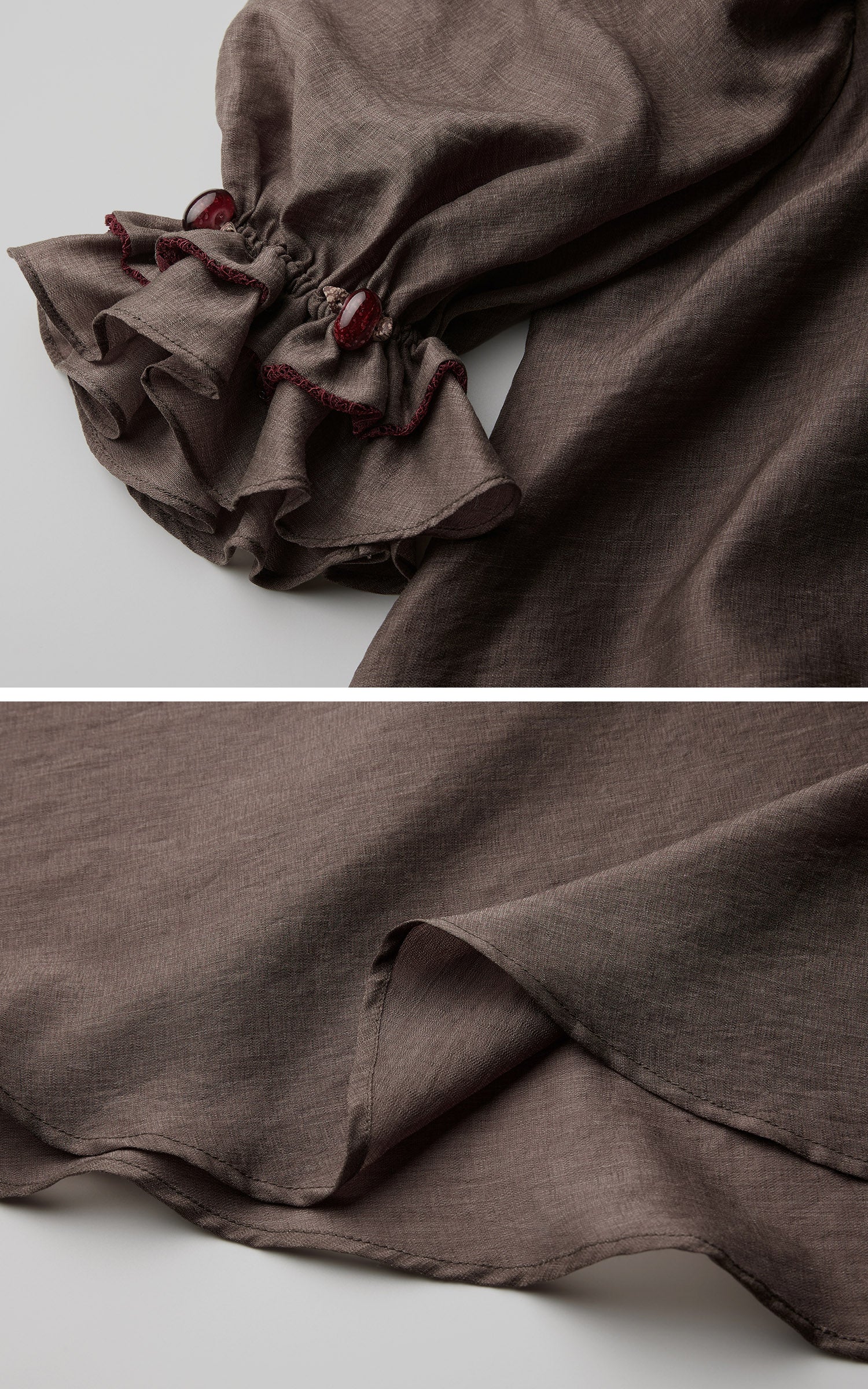 <tc>DOINDULGE</tc> Robe longue à manches bouffantes et encolure carrée