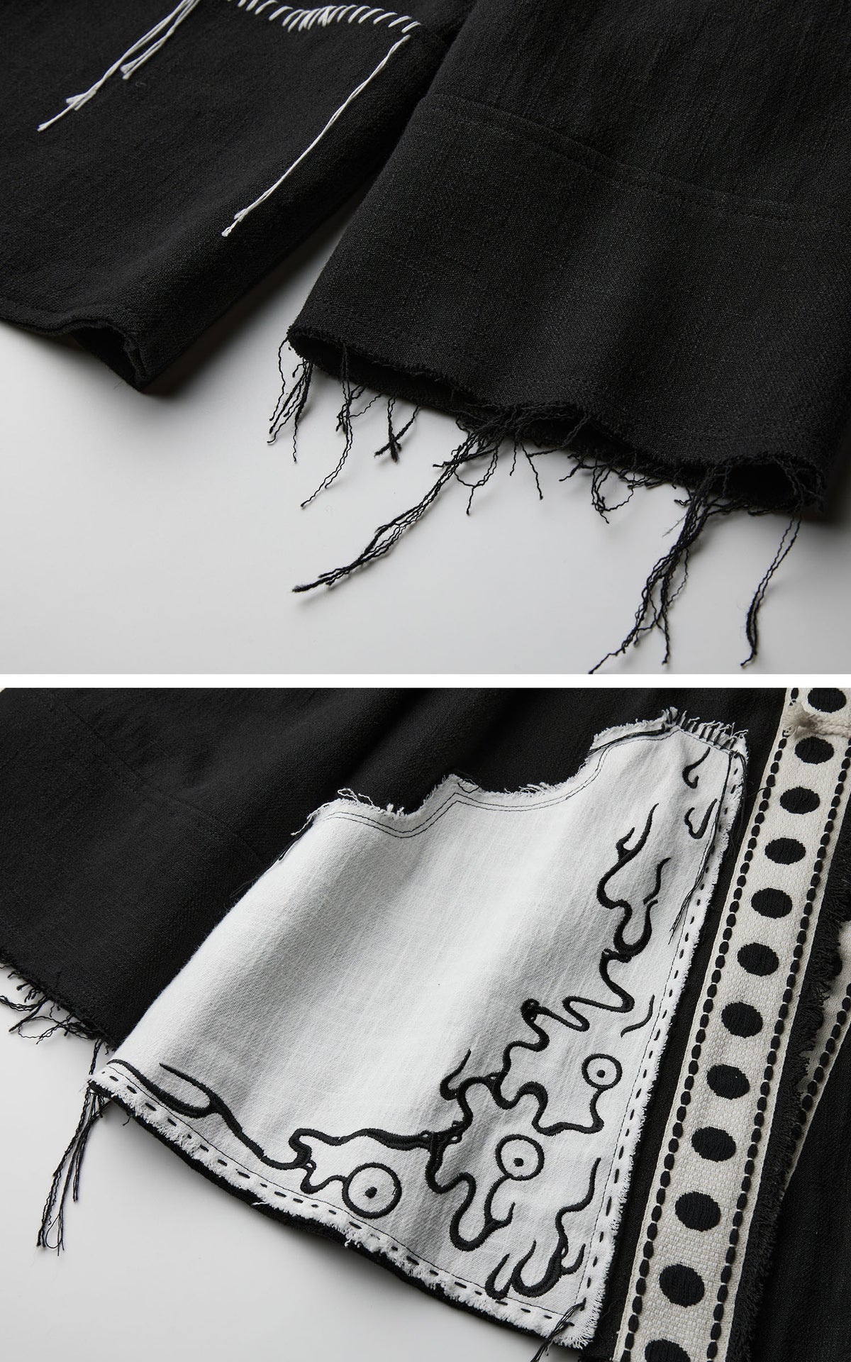 DOINDULGE Contrast Trim Patchwork Oversized Jacket