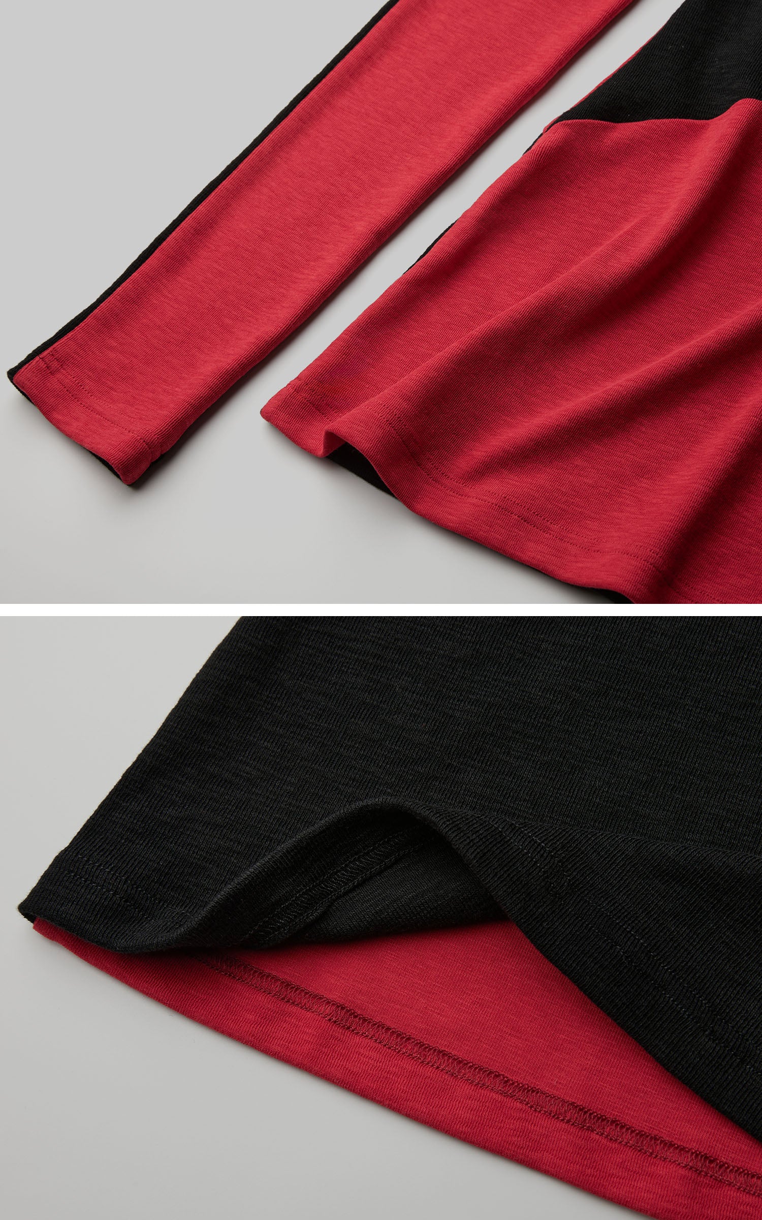 <tc>DOINDULGE</tc> 彫刻的コントラストパネルロングスリーブTシャツ