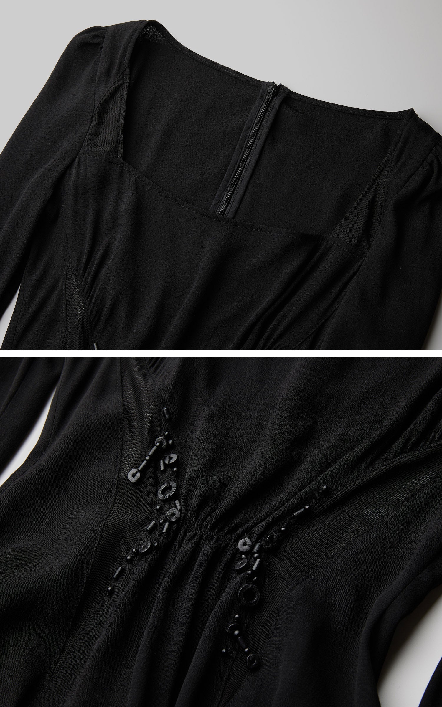 <tc>DOINDULGE</tc> Robe longue à manches évasées et encolure carrée