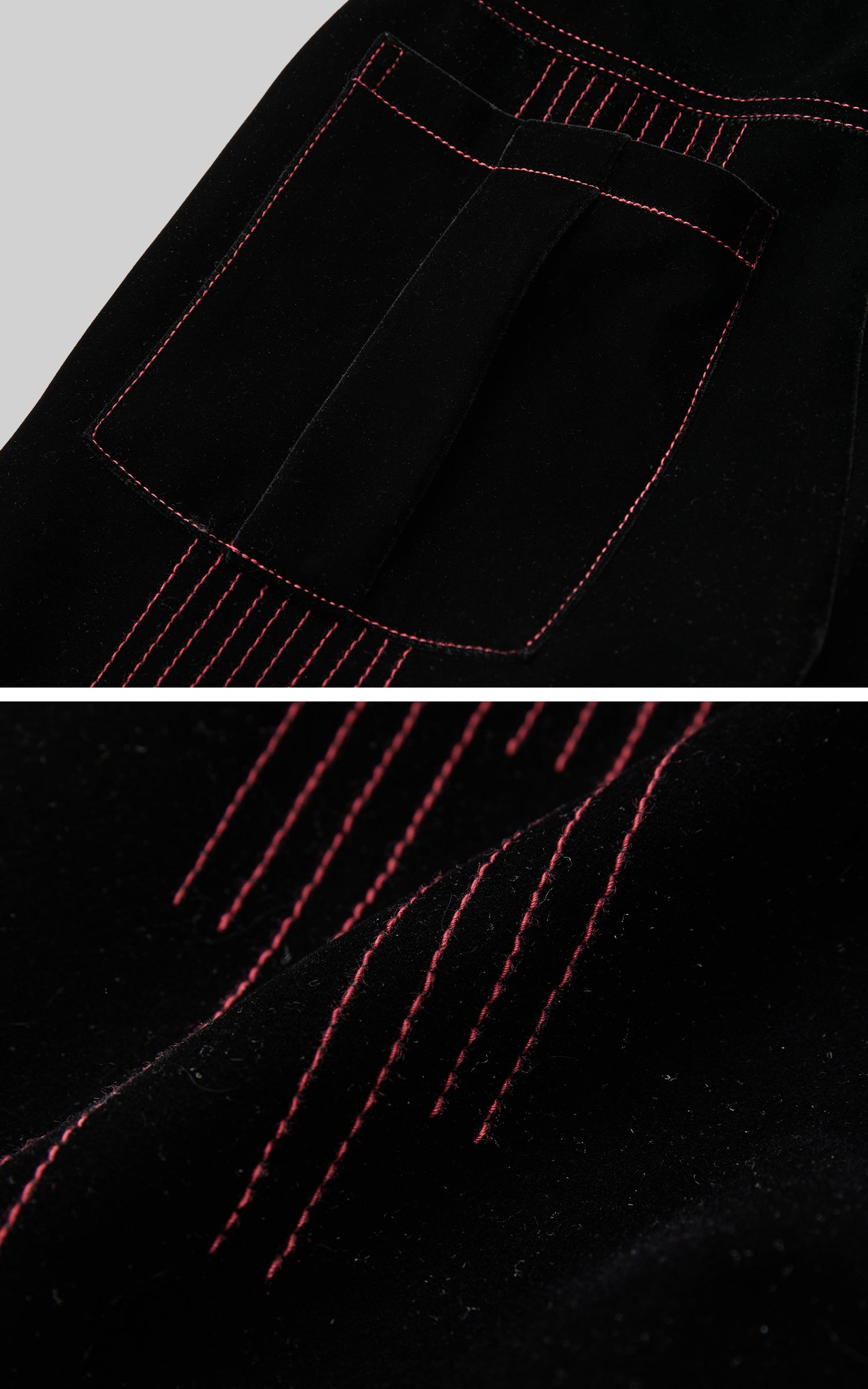 INDULGE Contrast-Stitch Wide-Leg Trousers