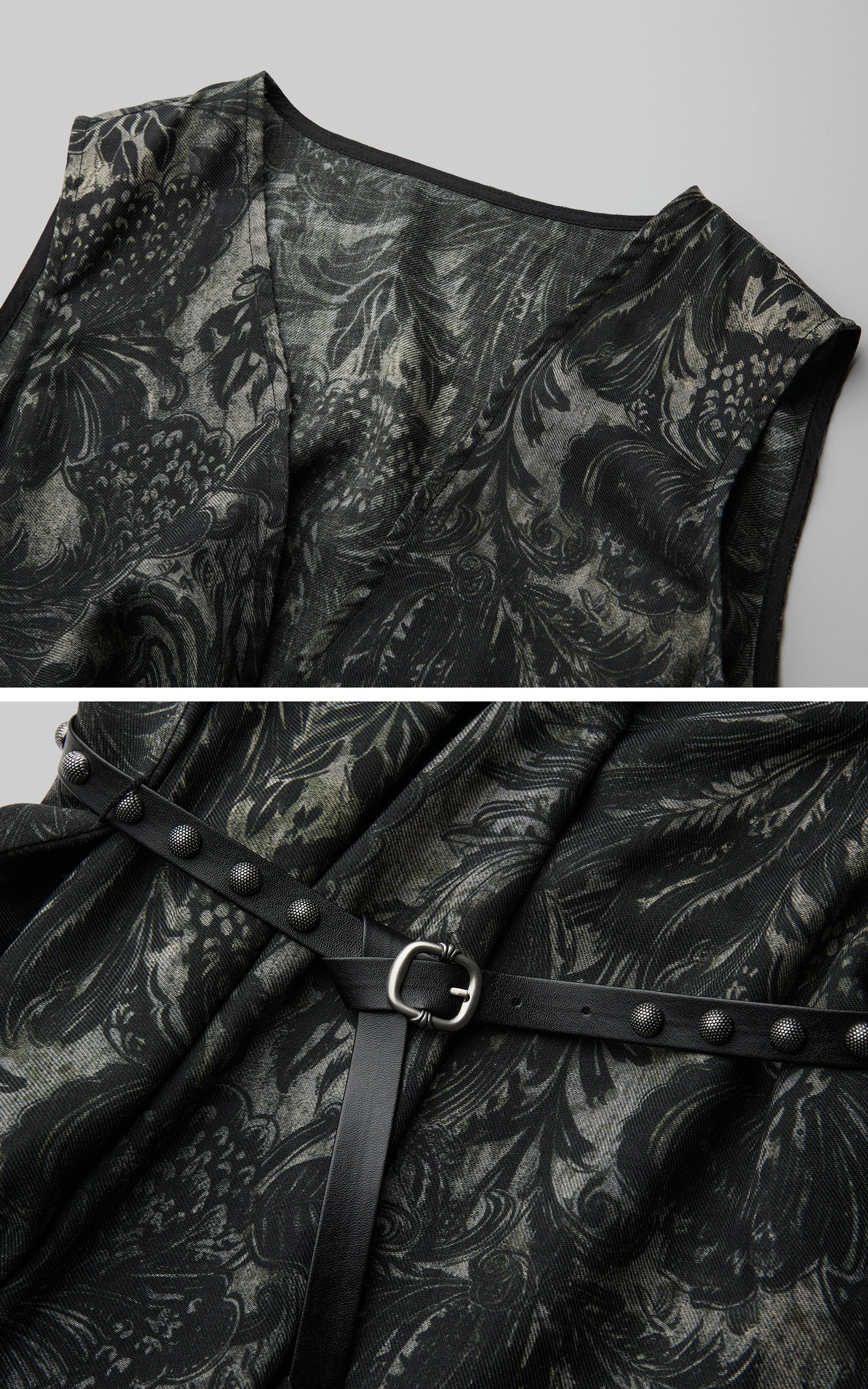 DOINDULGE Gothic Belted Waist Vest Top