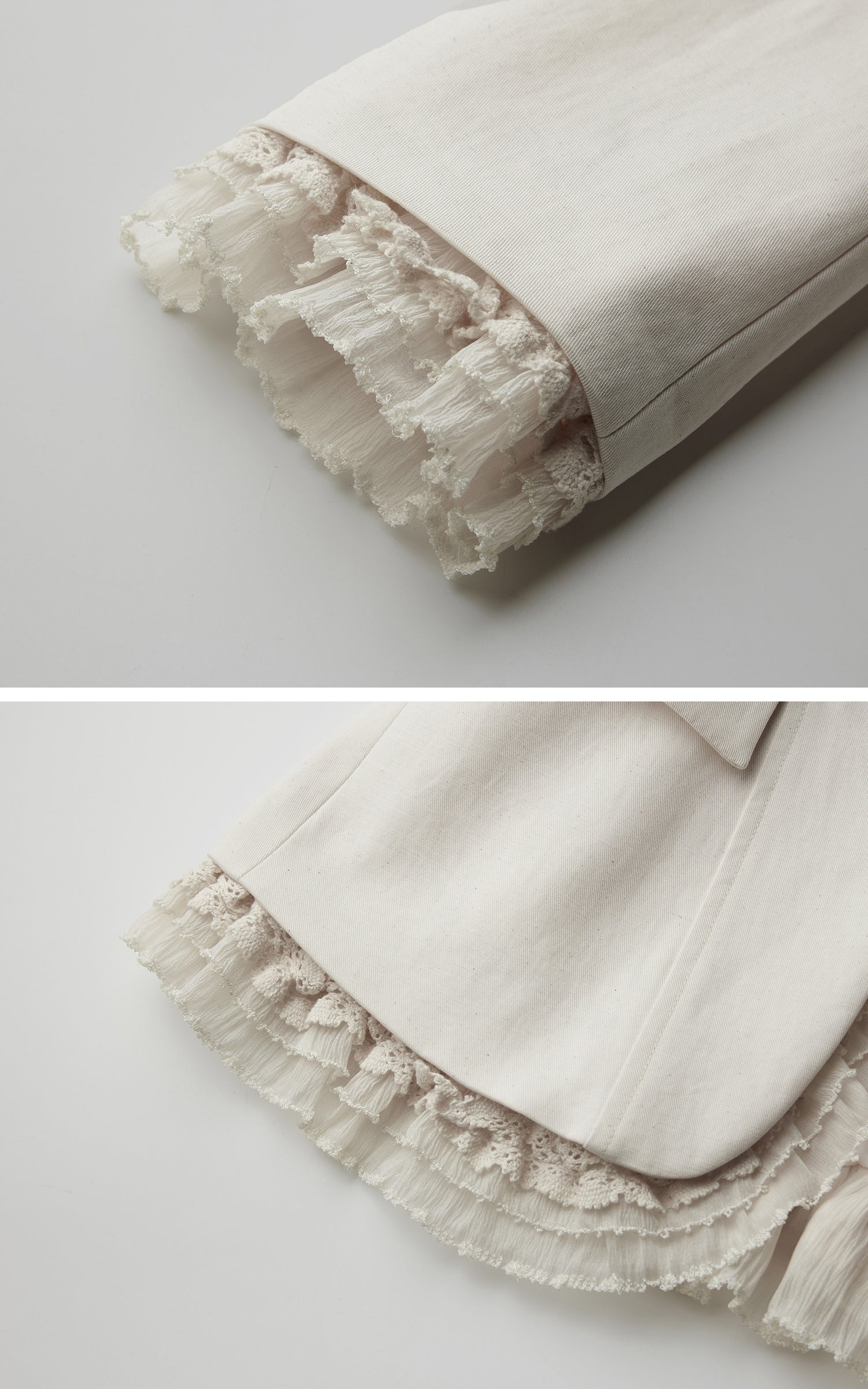 INDULGE Lace-Trim High-Neck Fitted Jacket